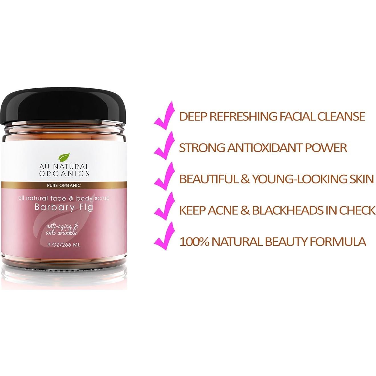 Exfoliante Facial de Higo de Barbary Au Natural 255 g - Antienvejecimiento