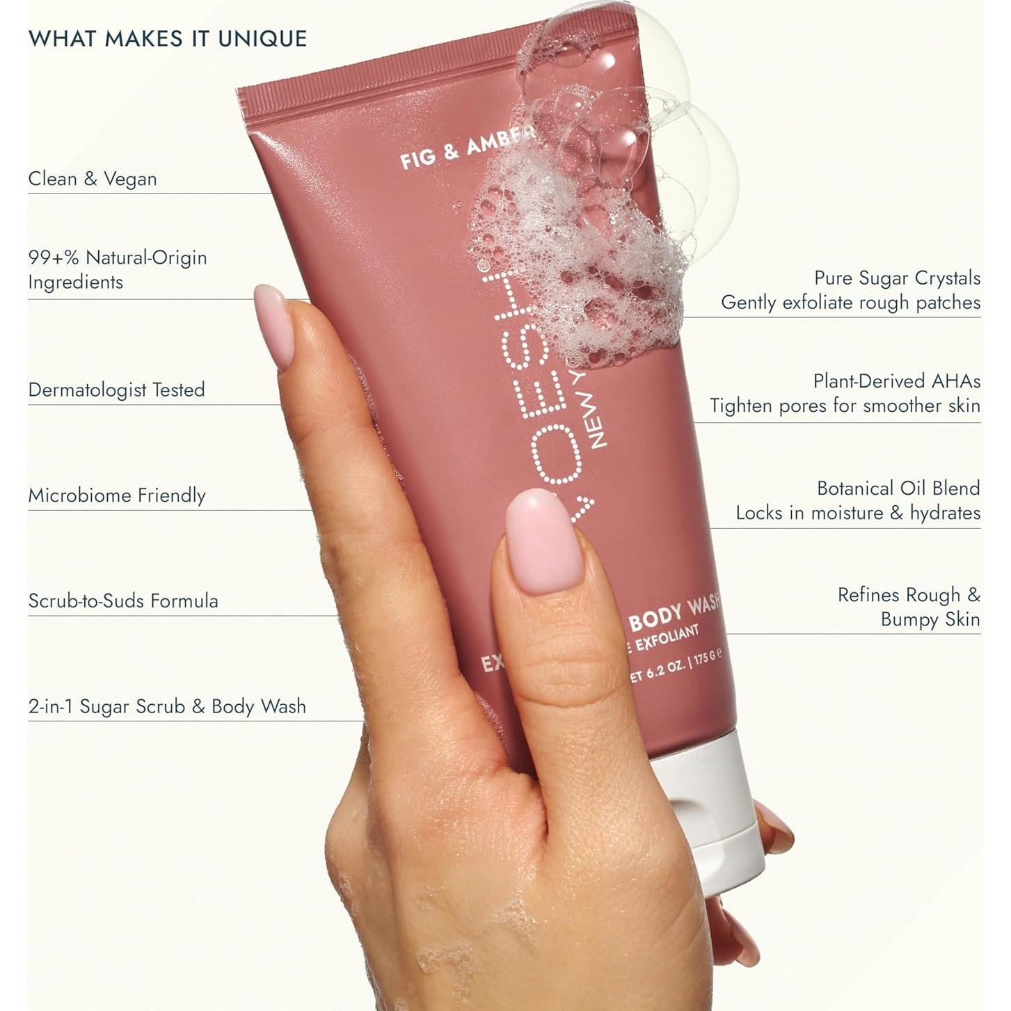 Gel de Ducha Exfoliante VOESH Higo y Ámbar 190g - 2 en 1