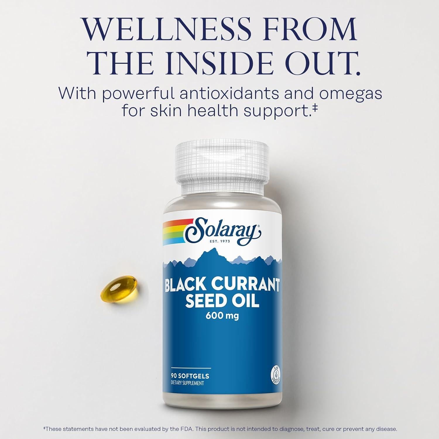 Aceite de Semilla de Grosella Negra Solaray 600 mg - 90 Cápsulas