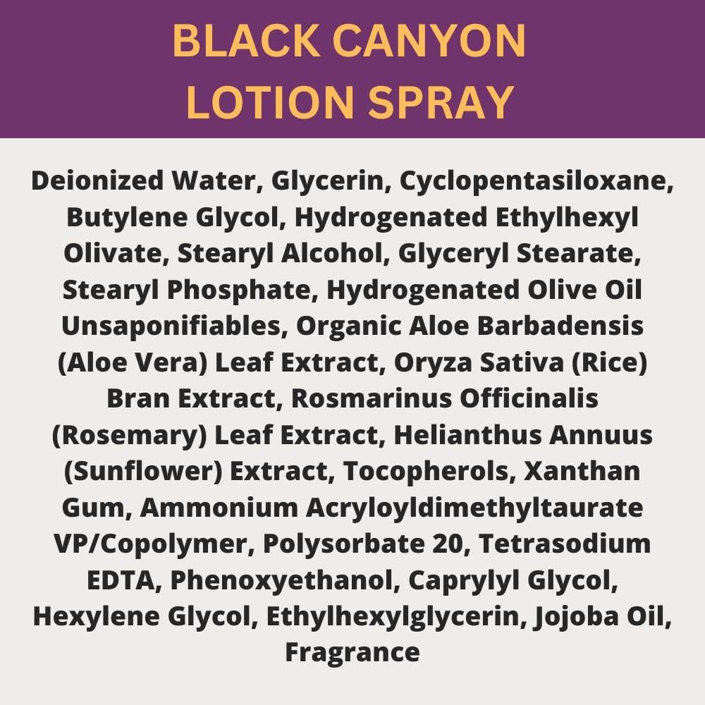 Black Canyon Black Currant Vanilla Scented Sprayable Lotion with Jojoba Oil, 4 Oz (2 Pack)