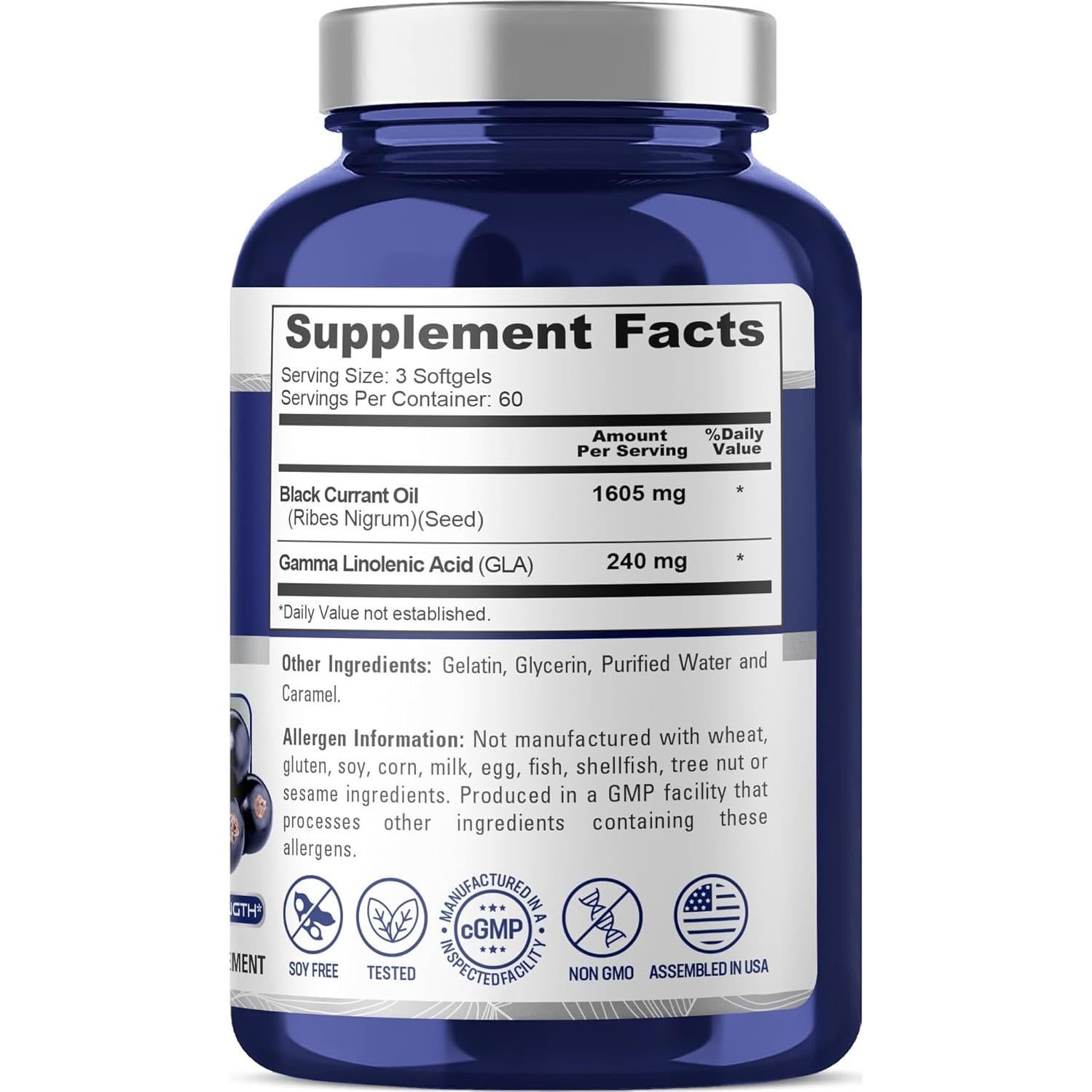 Aceite de Semilla de Grosella Negra NusaPure 1605 mg 180 Softgels