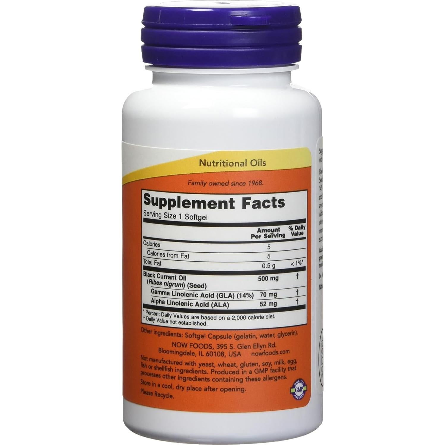 Aceite de Grosella Negra Now Foods 500mg - 100 Gelatinas Blandas