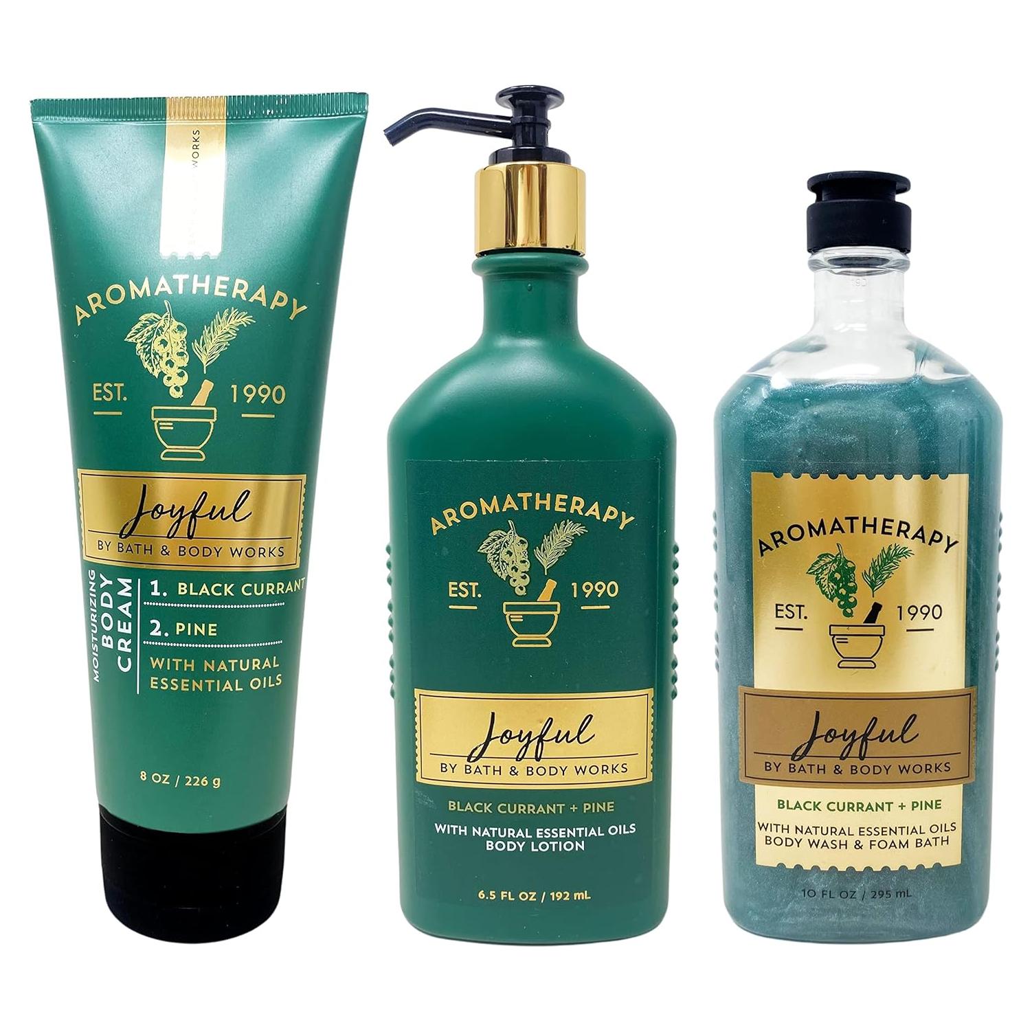 Set de Aromaterapia ALEGRÍA - Crema, Gel y Loción Cassis y Pino