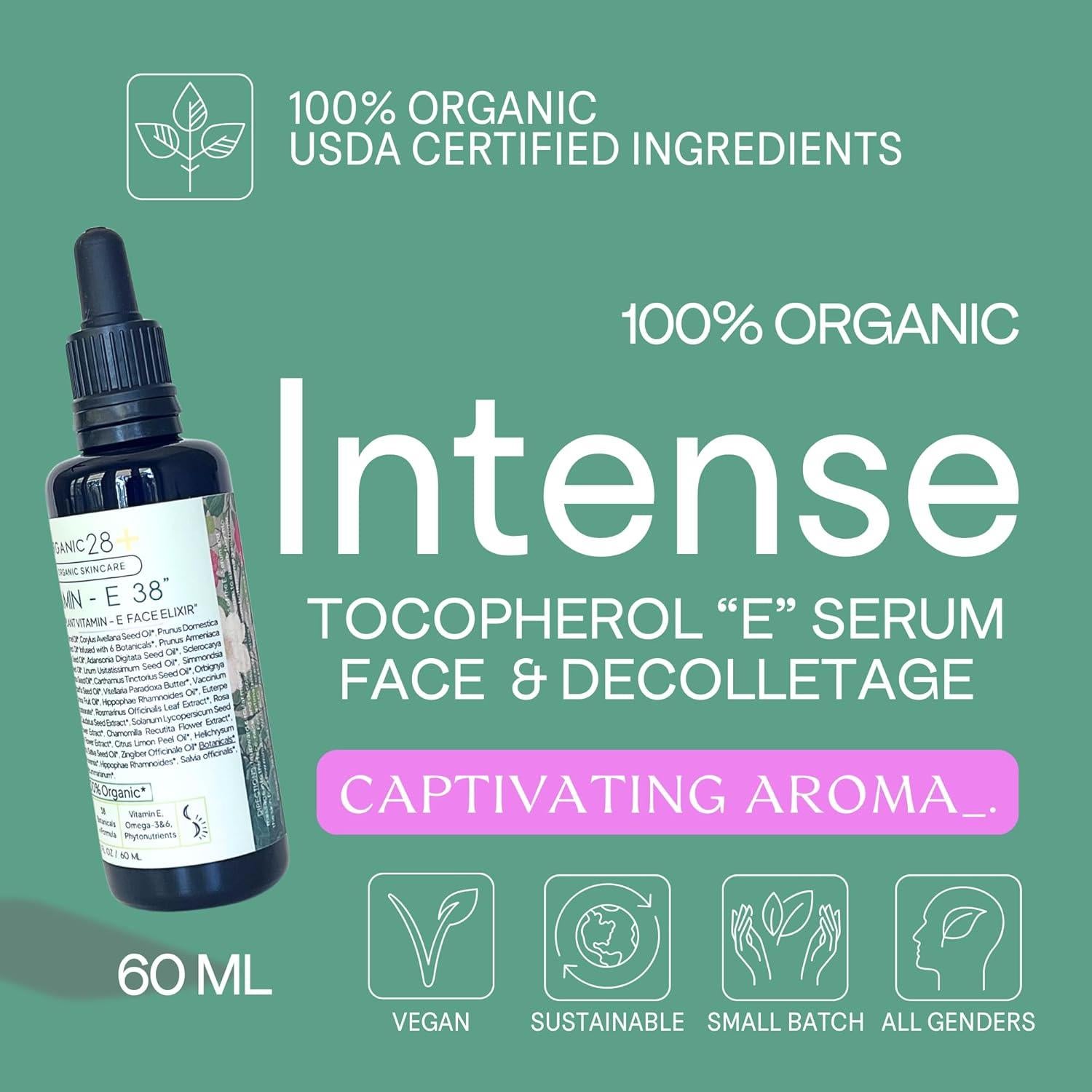 Aceite de Vitamina E Orgánico Organic28 59.15 ml Hidratante Facial