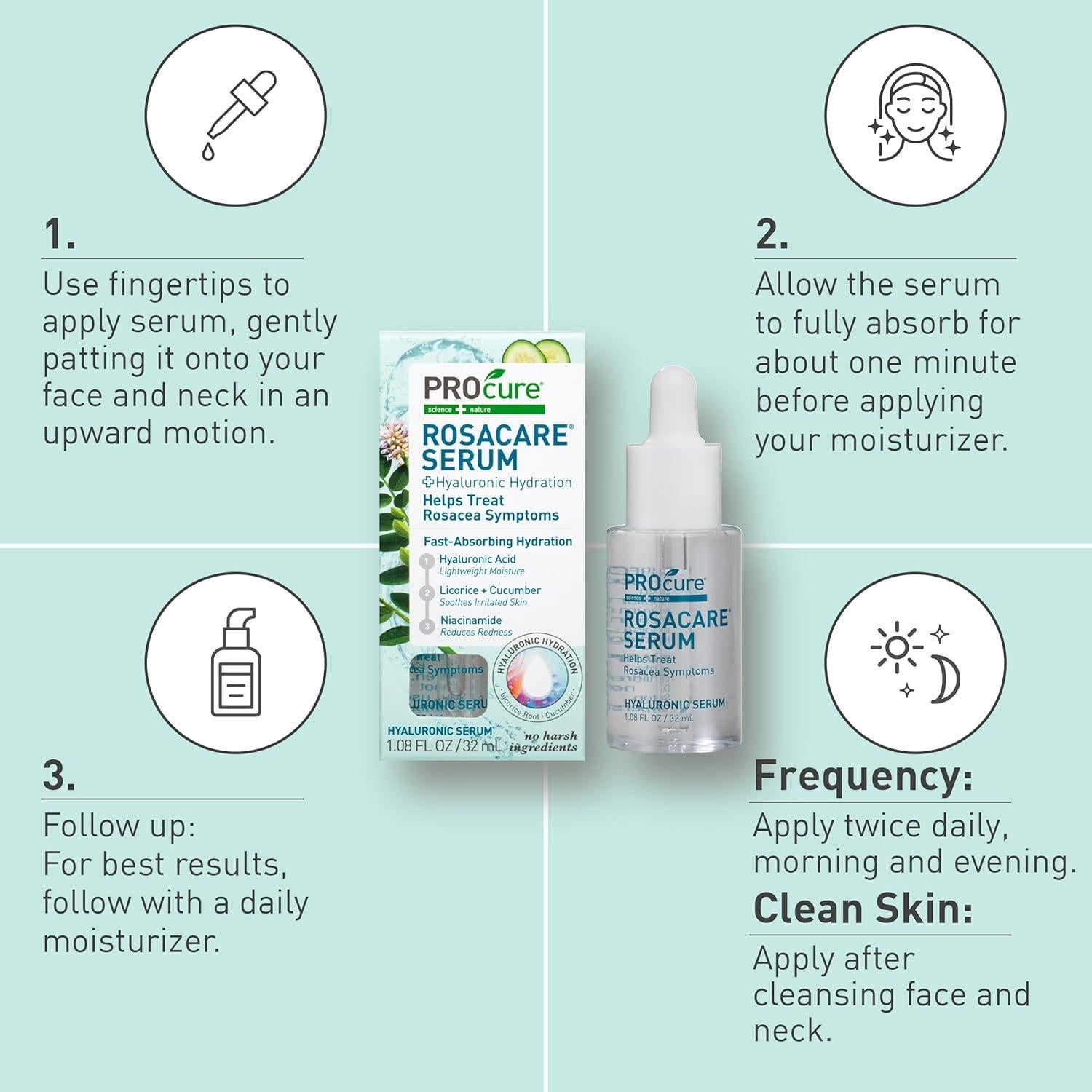 Suero Facial PROcure Rosacare 32ml - Hidratante para Rosácea