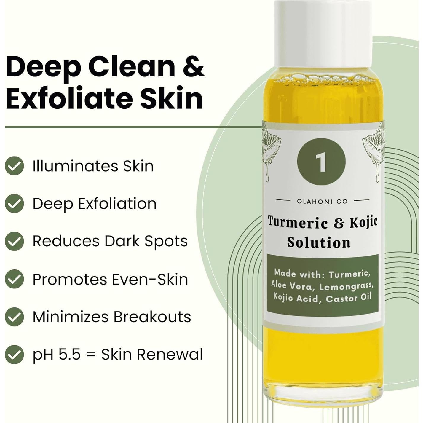 Discos Exfoliantes Naturales Ola Honi con Cúrcuma y Ácido Kójico - 30 Unidades