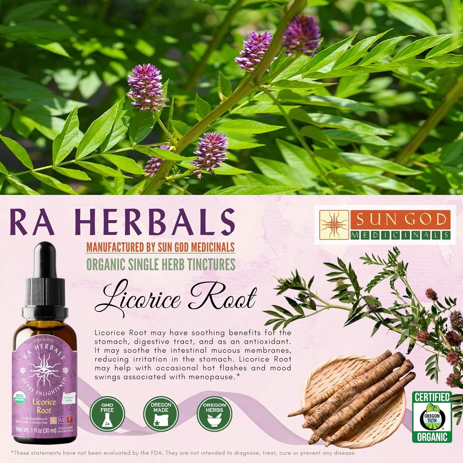 Extracto Líquido de Raíz de Regaliz Orgánico Ra Herbals 29.57 ml