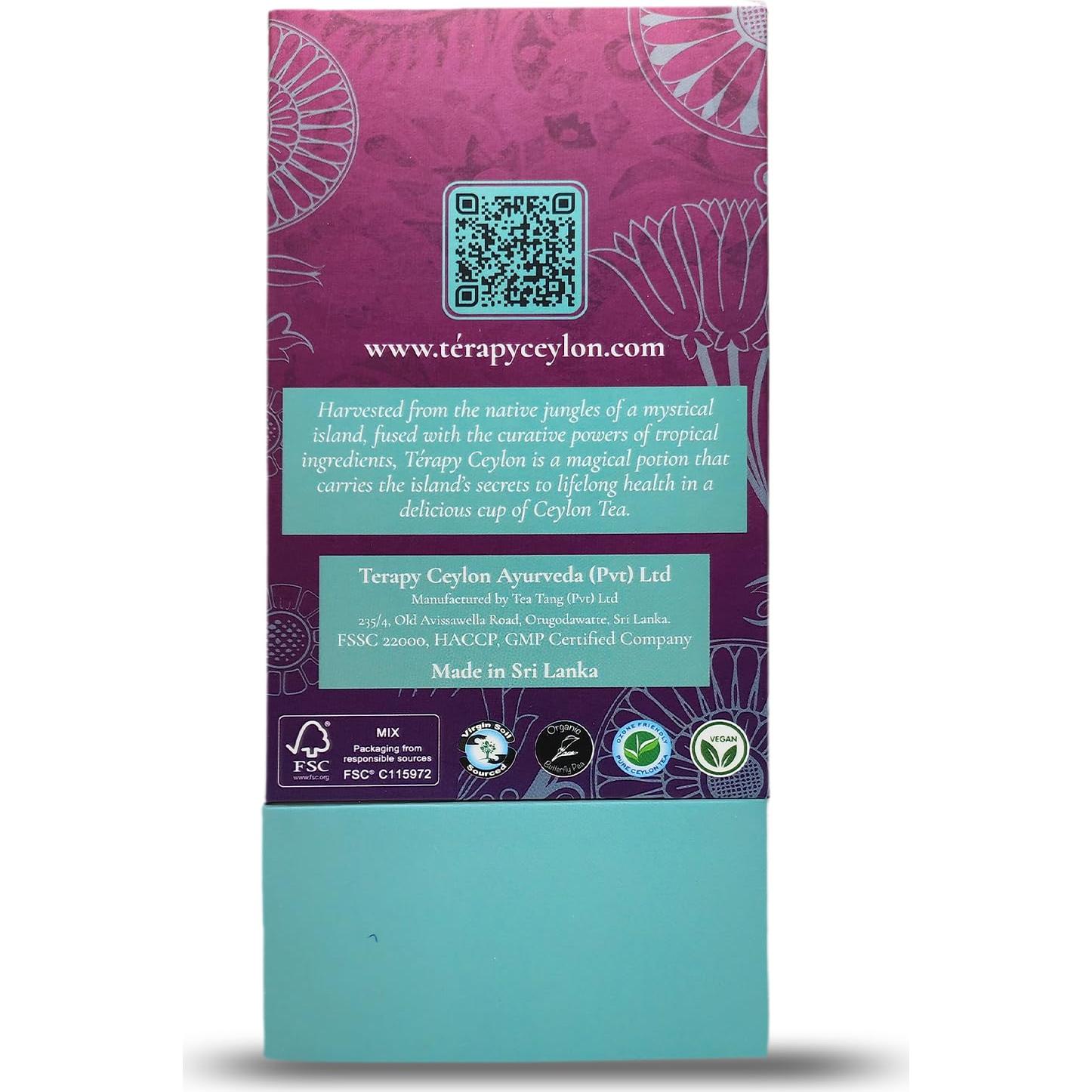 Té Herbal Orgánico Brillante Juventud Terapia Ceylon - 18 Bolsitas