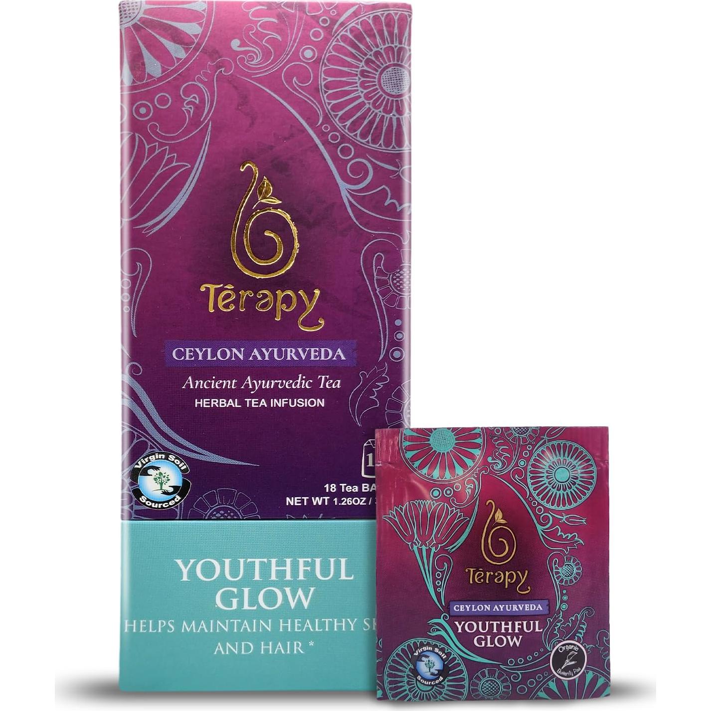 Té Herbal Orgánico Brillante Juventud Terapia Ceylon - 18 Bolsitas