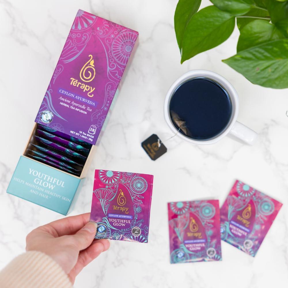 Té Herbal Orgánico Brillante Juventud Terapia Ceylon - 18 Bolsitas