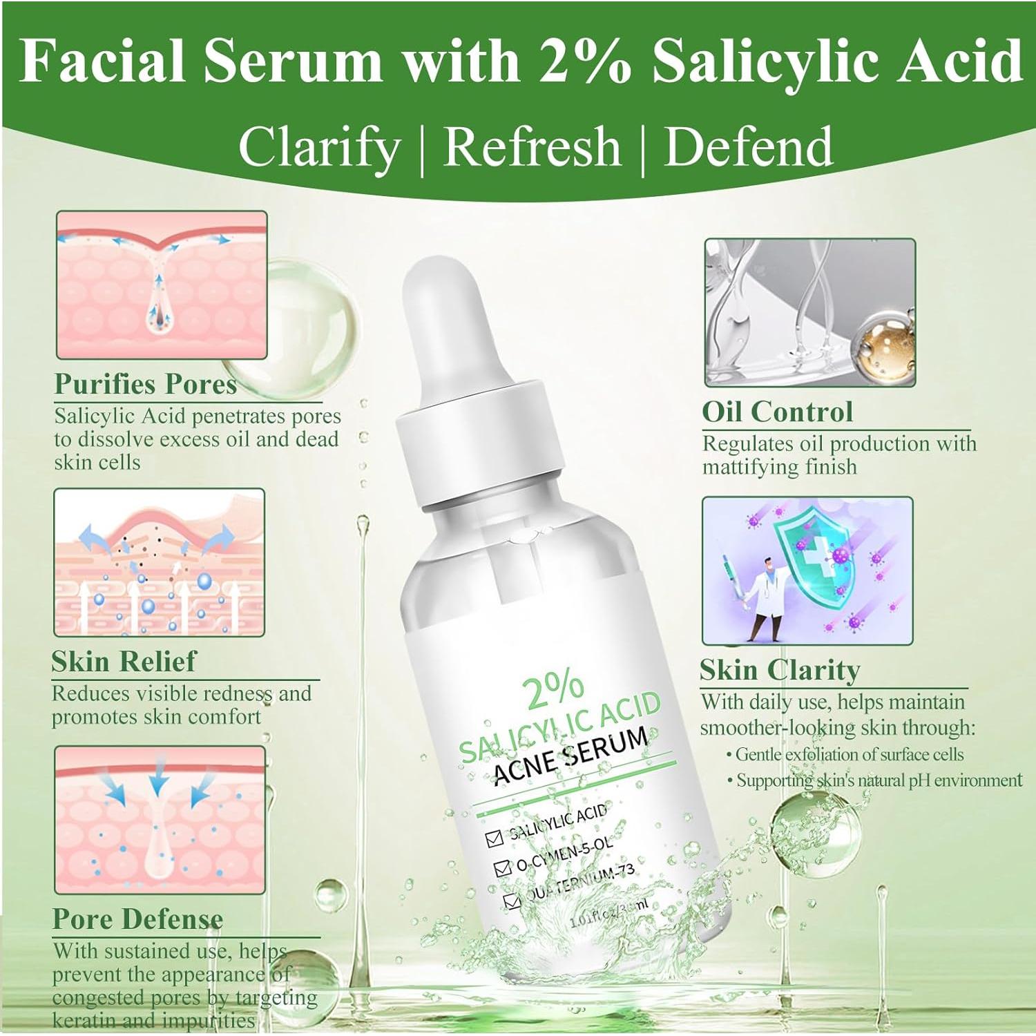 Suero Facial Onkessy 29.57 ml - 2% Ácido Salicílico y Niacinamida