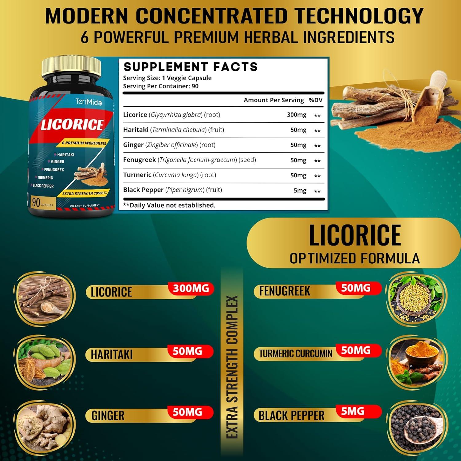 Cápsulas de Extracto de Regaliz Tenmido - 90 Unidades - Digestión