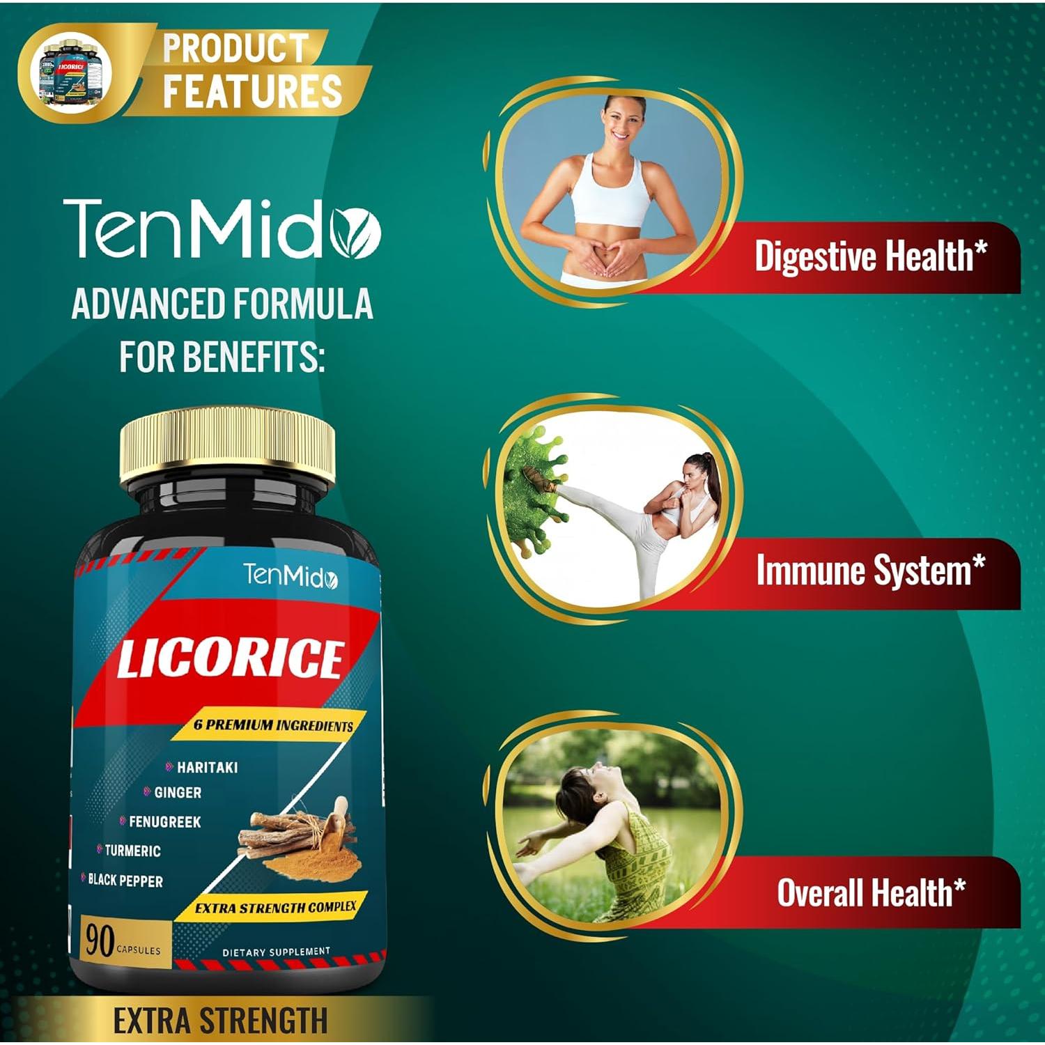 Cápsulas de Extracto de Regaliz Tenmido - 90 Unidades - Digestión