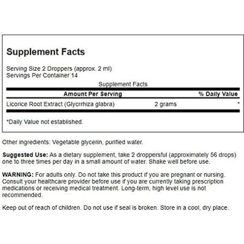Extracto Líquido de Raíz de Regaliz Swanson 30 ml - Suplemento Herbal