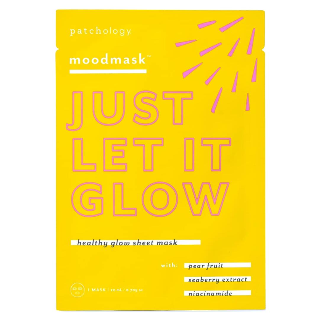 Mascarilla Facial Patchology Moodmask Just Let It Glow - Hidratante con Niacinamida y Extractos Naturales - 1 Cuenta