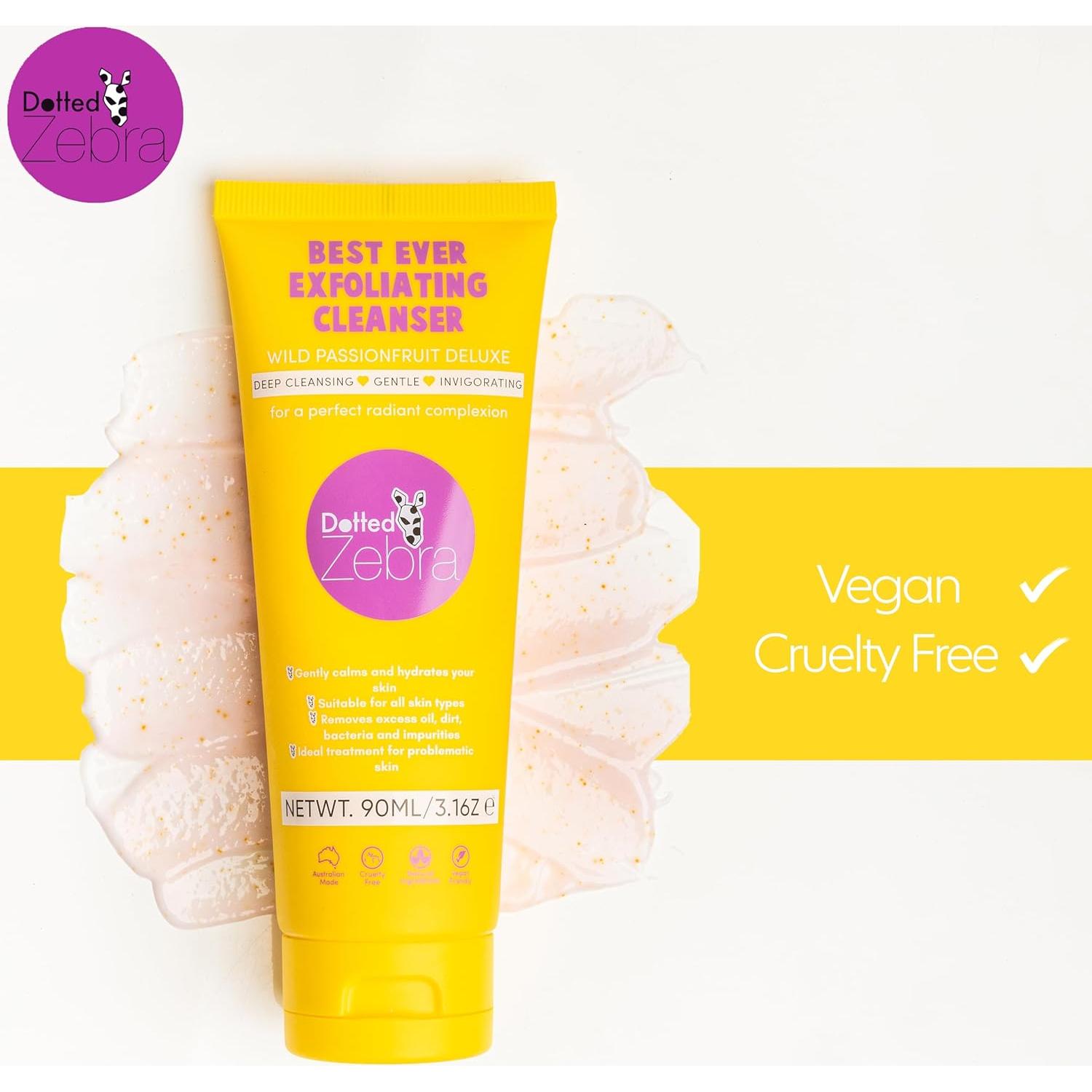 Limpiador Exfoliante Facial Dotted Zebra 115 g - Vegano con Fruta de la Pasión