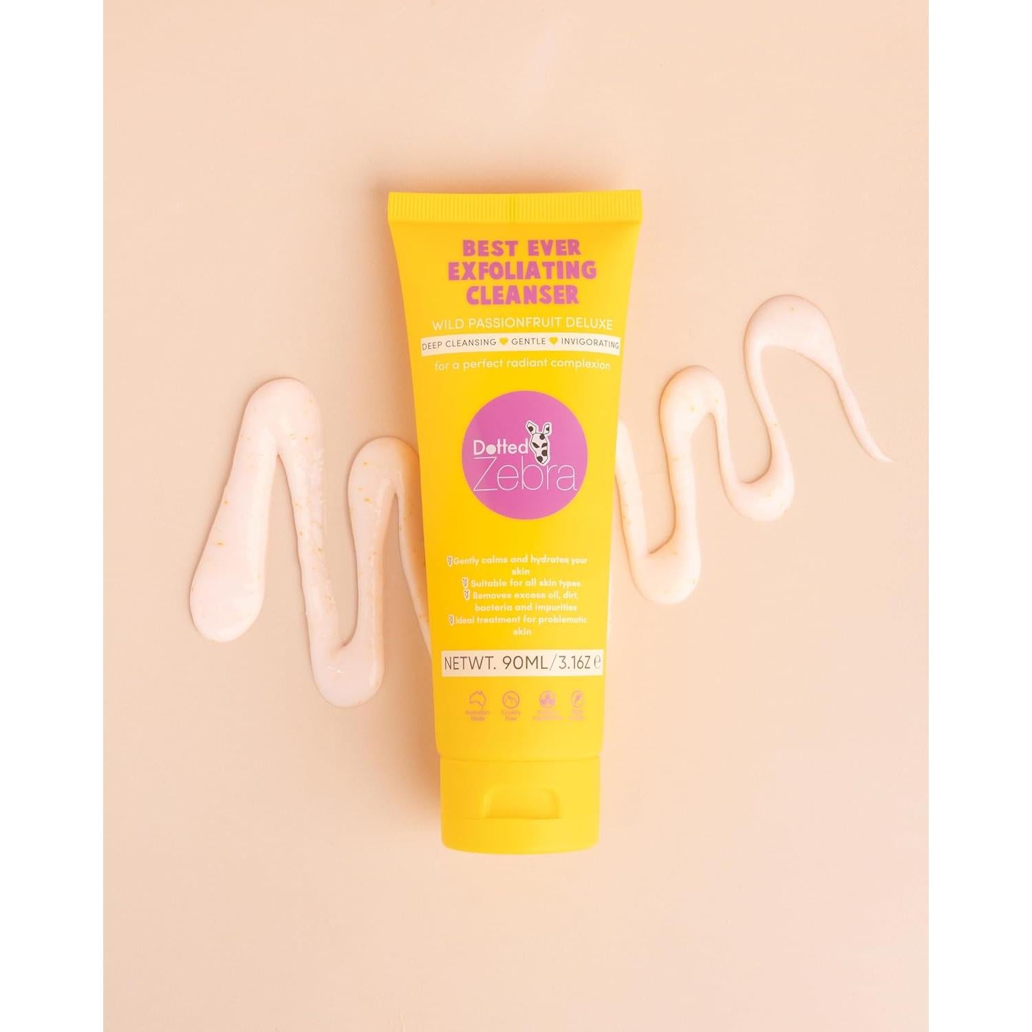 Limpiador Exfoliante Facial Dotted Zebra 115 g - Vegano con Fruta de la Pasión