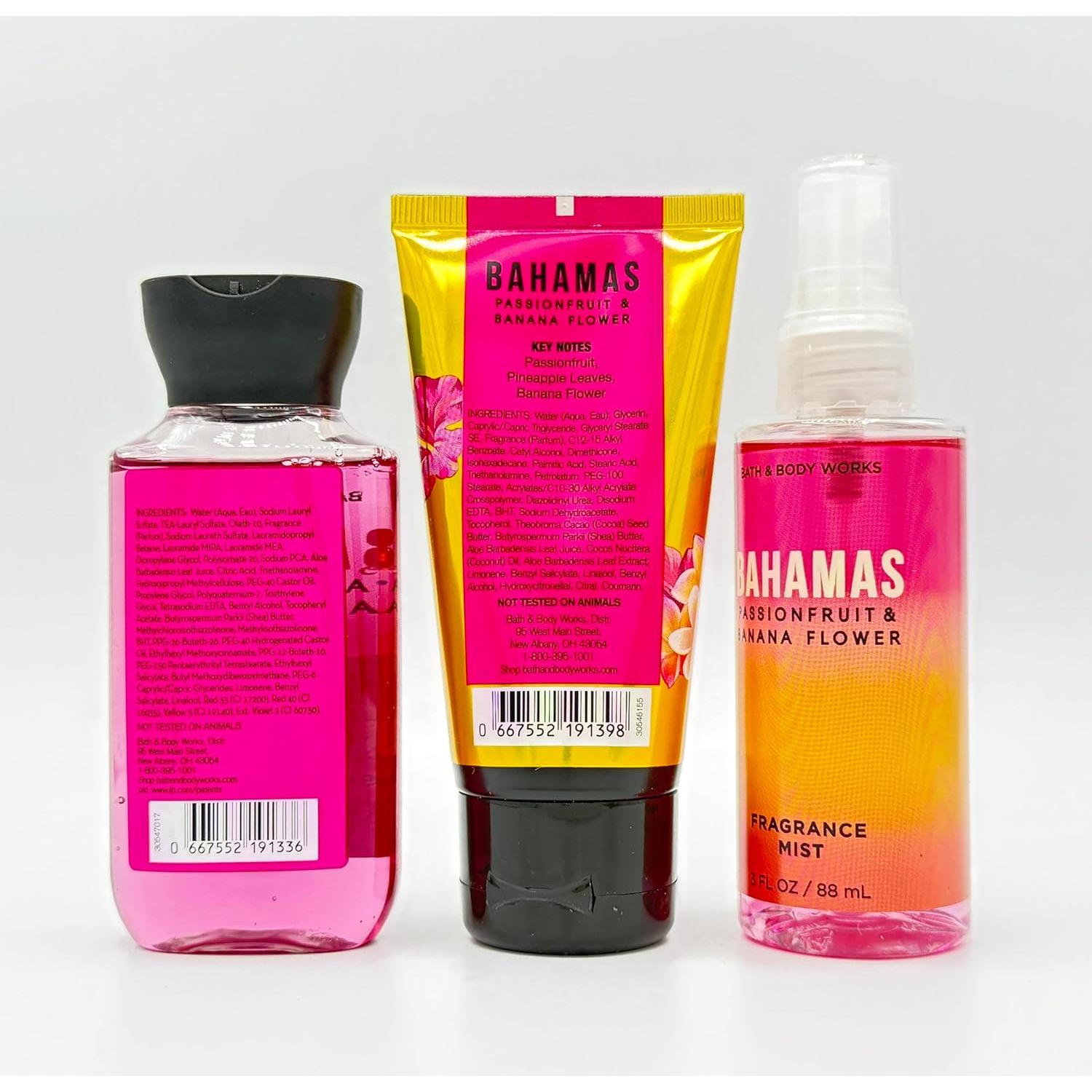 Paquete de Baño de Viaje Bath & Body Works - 3 Piezas Gel, Crema y Bruma