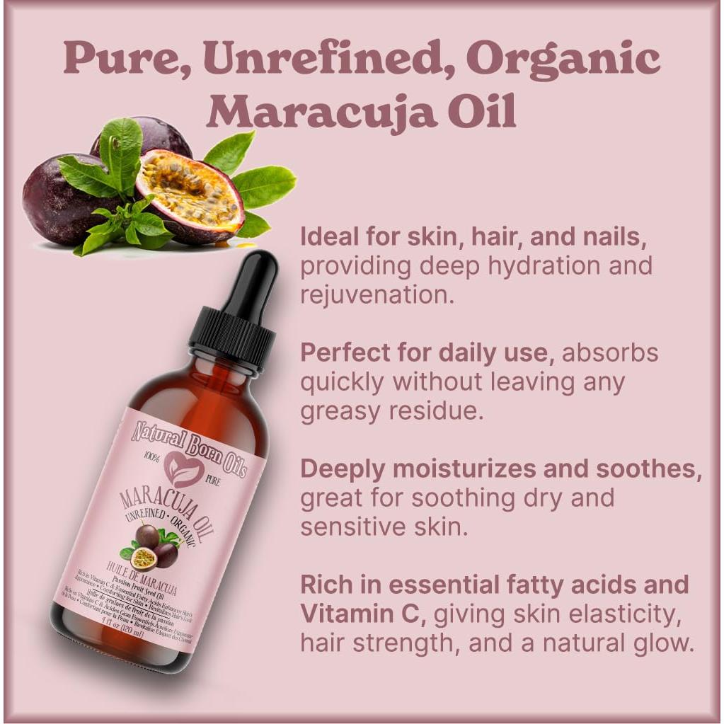 Aceite de Maracuyá 118ml Natural Orgánico Prensado en Frío