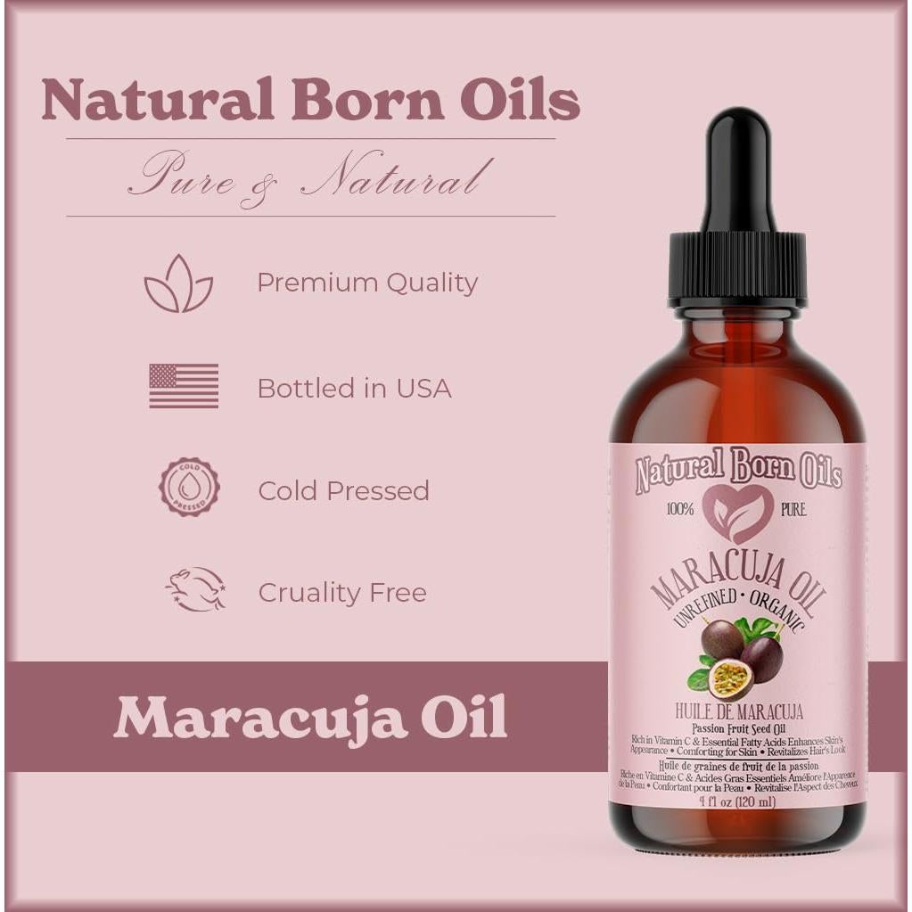 Aceite de Maracuyá 118ml Natural Orgánico Prensado en Frío