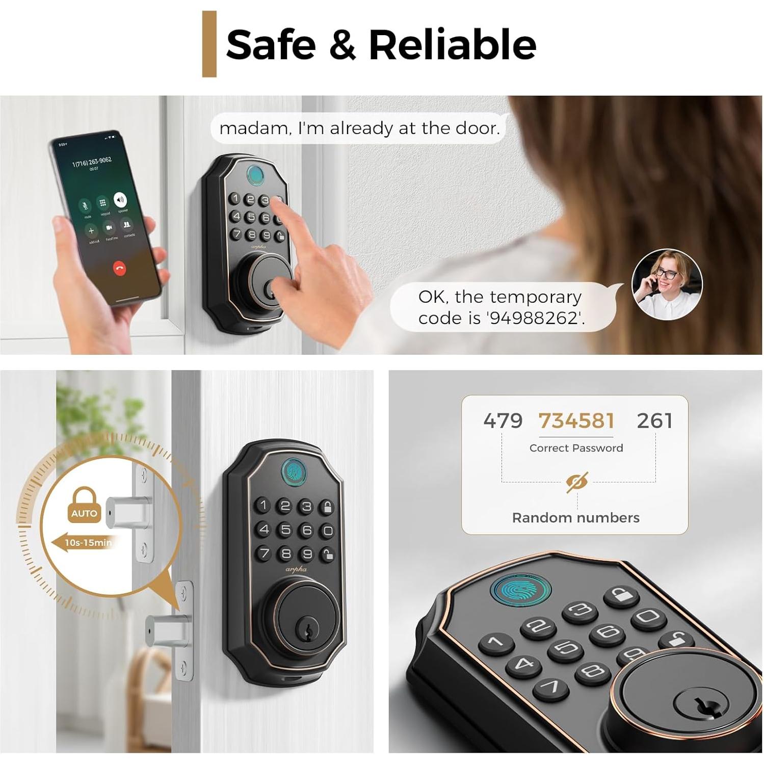 Cerradura Inteligente ARPHA A280 - WiFi, Huella Dactilar, Control APP