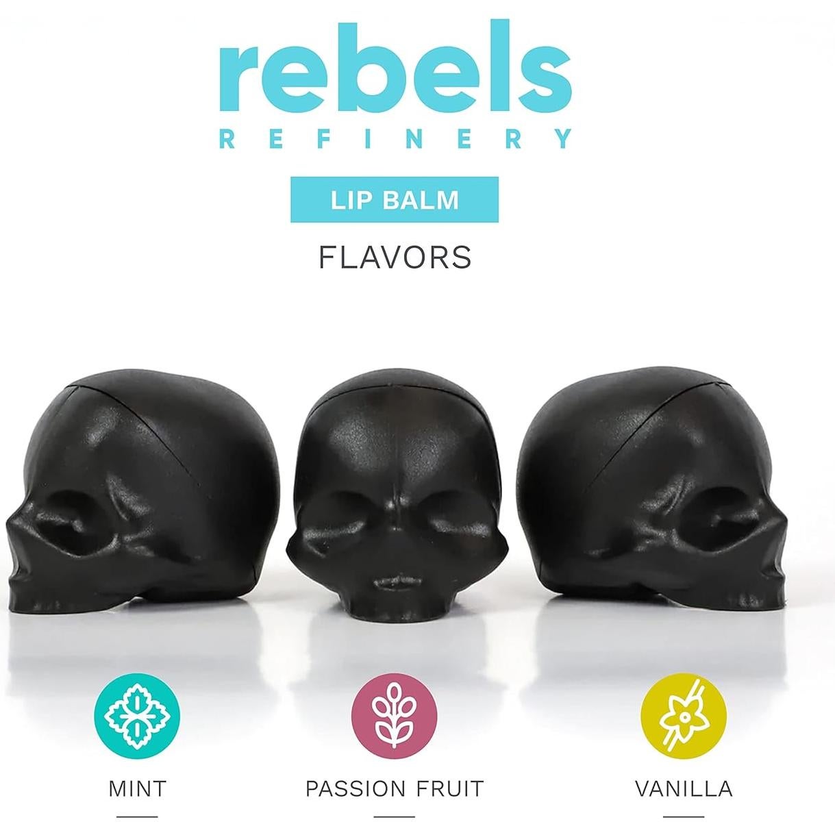 Conjunto de bálsamo labial Rebels Refinery 3 piezas Calavera