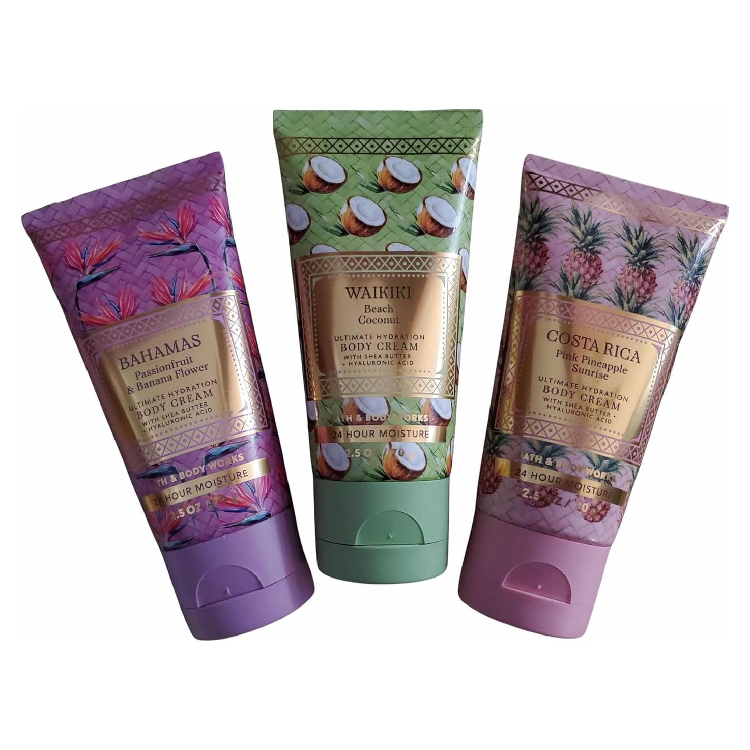 Set de 3 Cremas Corporales Bath & Body Works 2.5 oz Hidratantes