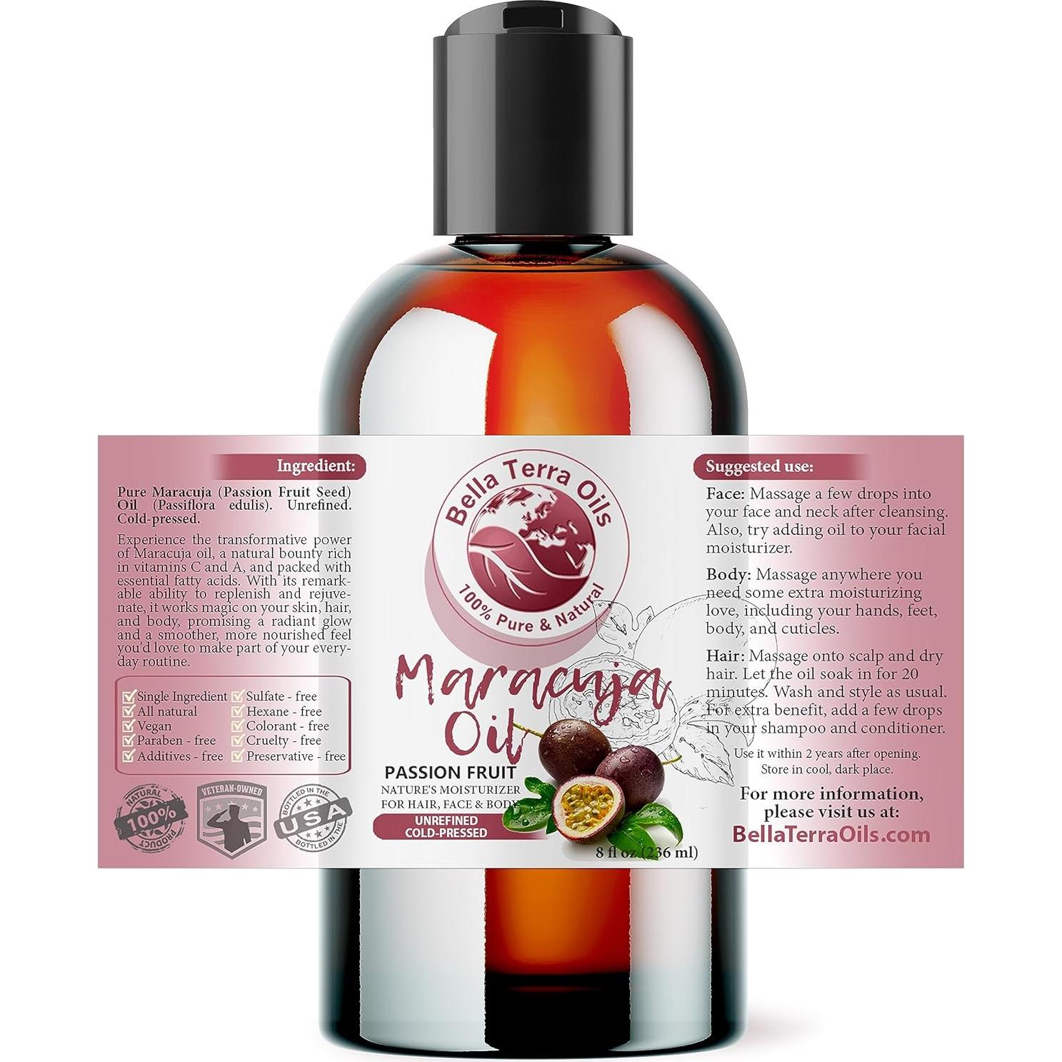 Aceite de Maracuyá Bella Terra 226.8 g - Hidratante Natural