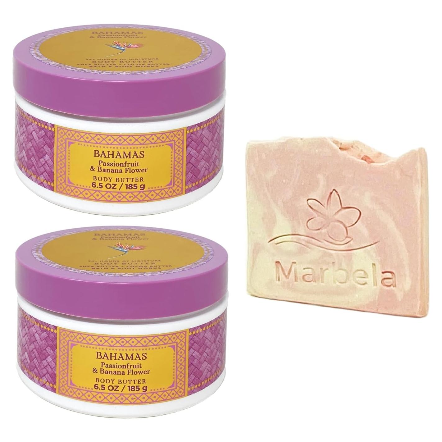 Mantecas Corporales Bahamas Fruta de Pasión y Plátano 2x185g