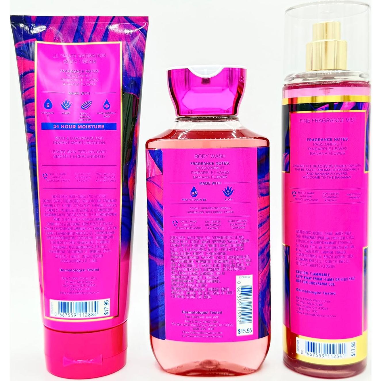 Conjunto de Baño 3 Piezas Bath & Body Works - Fruta de Pasión