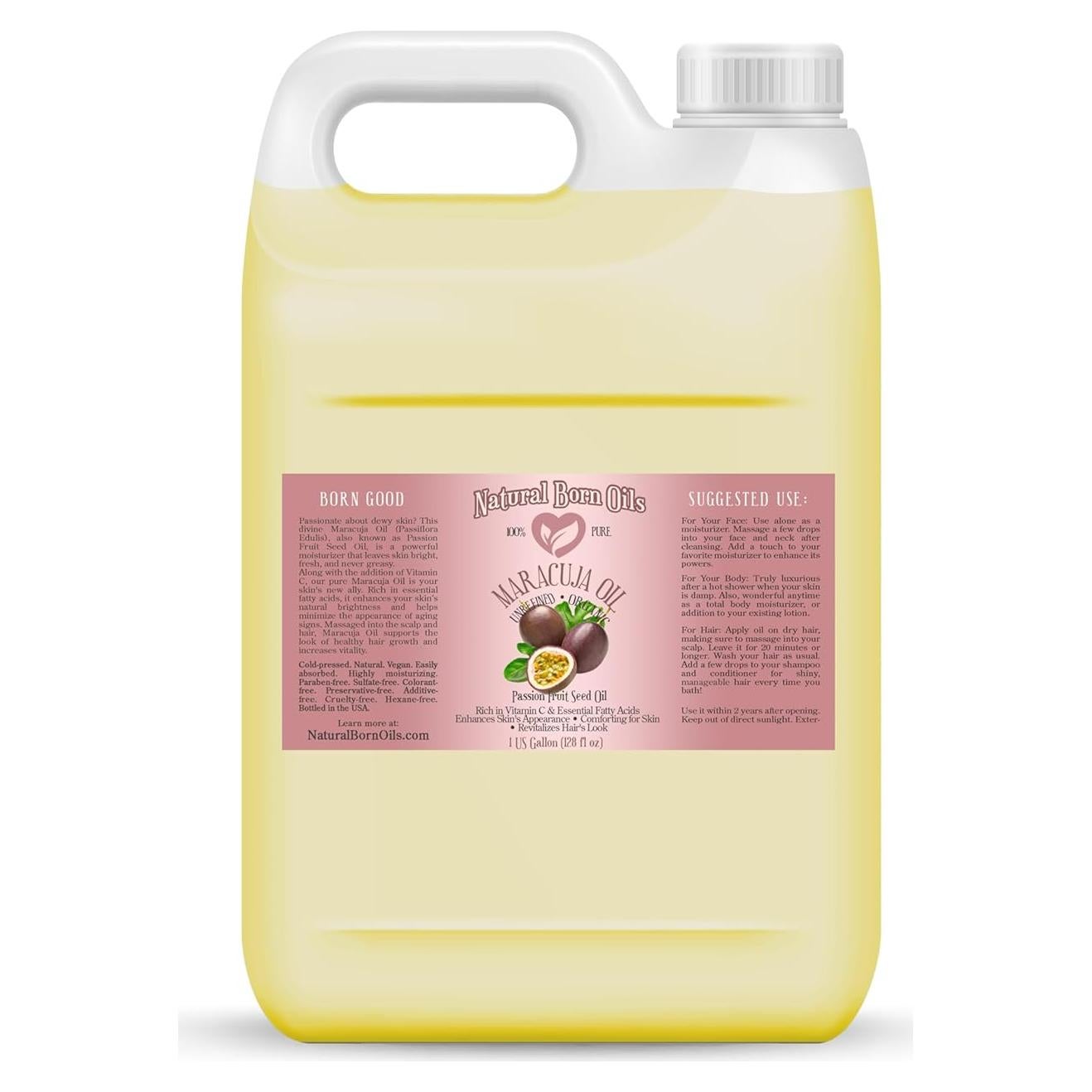 Aceite de Maracuyá Natural Born Oils 3.63 kg Orgánico Prensado en Frío