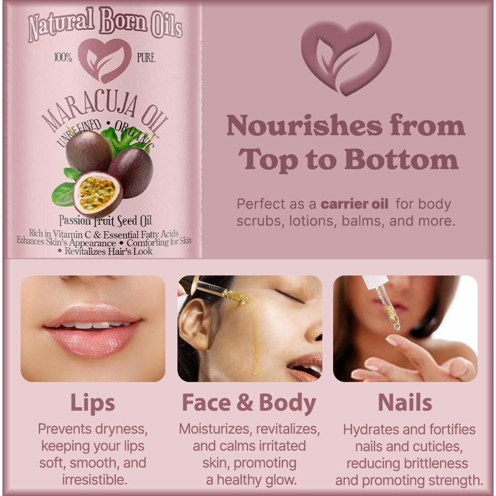 Aceite de Maracuyá Natural Born Oils 3.63 kg Orgánico Prensado en Frío