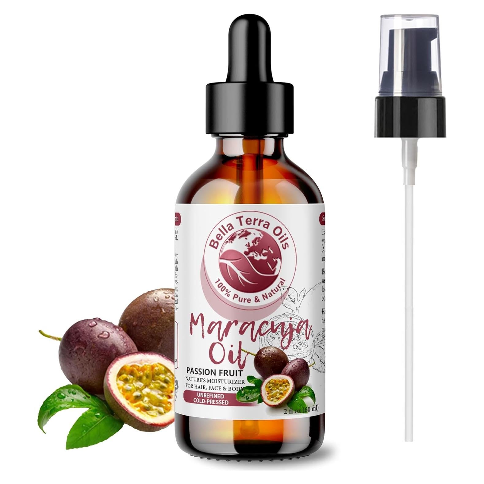 Aceite de Maracuyá Bella Terra 60ml - Prensado en Frío, Rico en Vitamina C