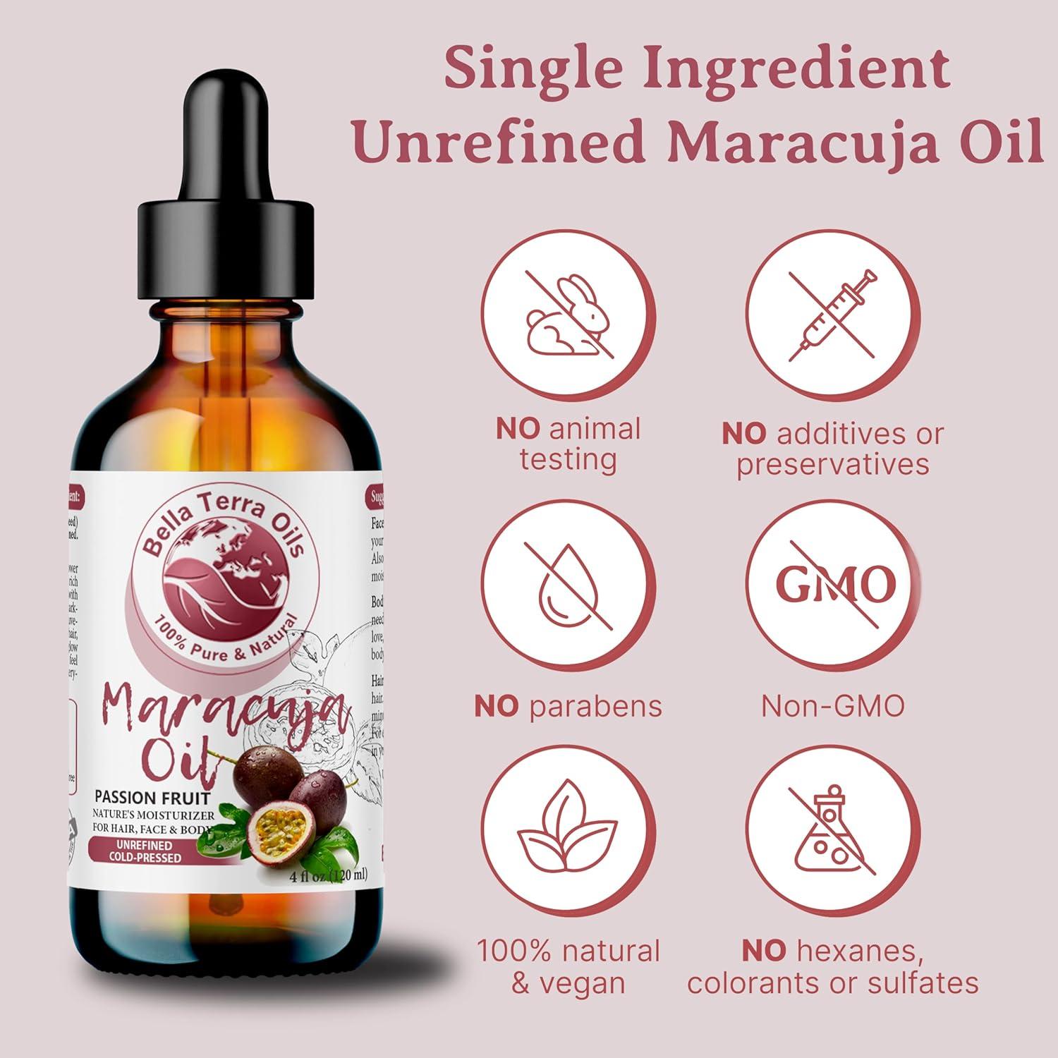 Aceite de Maracuyá Bella Terra 60ml - Prensado en Frío, Rico en Vitamina C