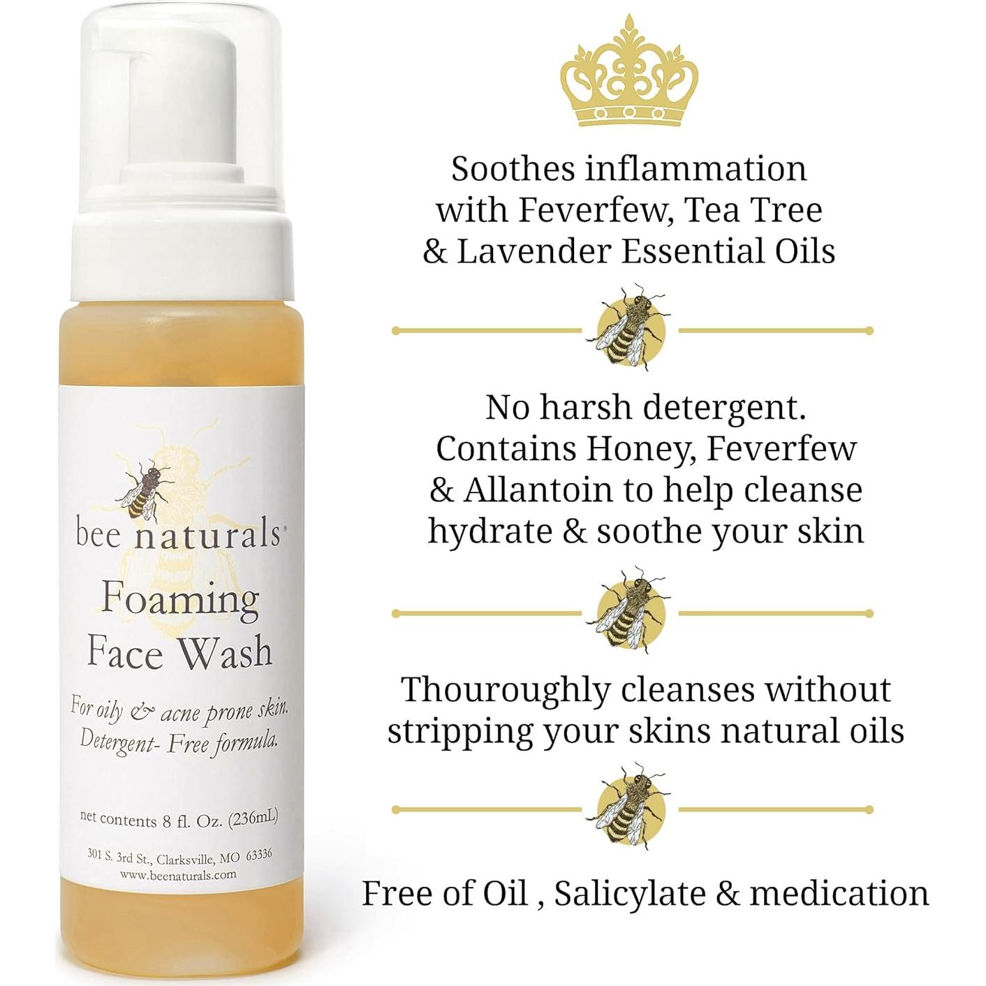 Jabón Facial Espumoso Bee Naturals 236ml - Piel Grasa y Problemática