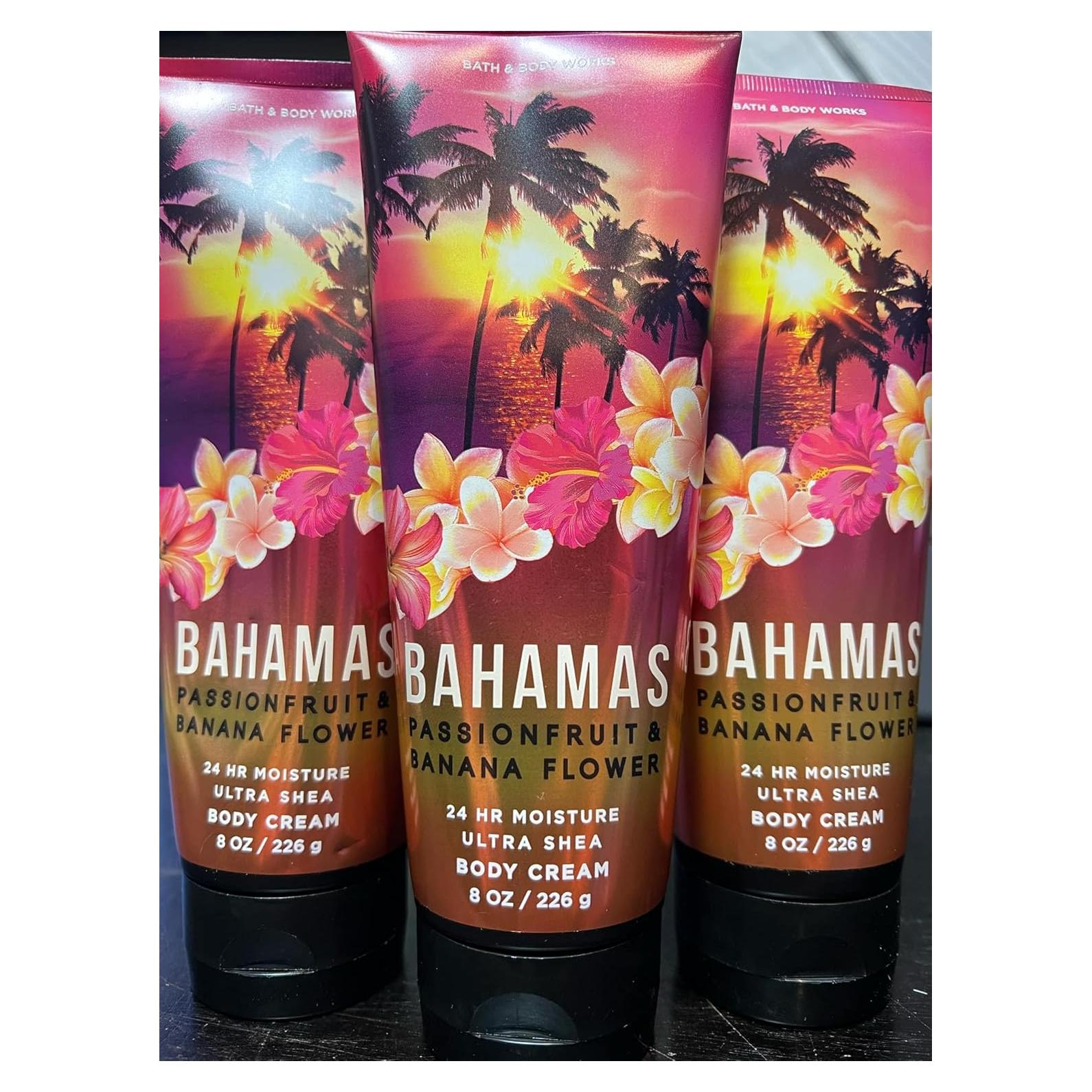 3 pack bath Body Cream Lotion BAHAMAS Passionfruit & Banana Flower
