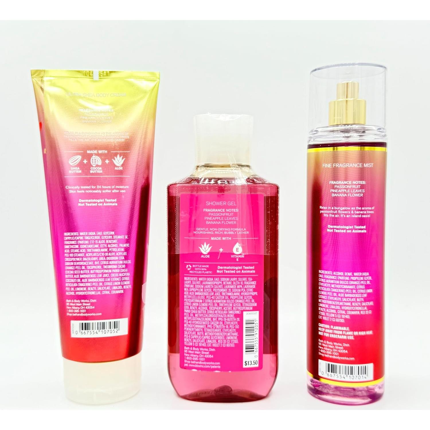Conjunto de Baño Bath & Body Works 3 Piezas Fruta de Pasión