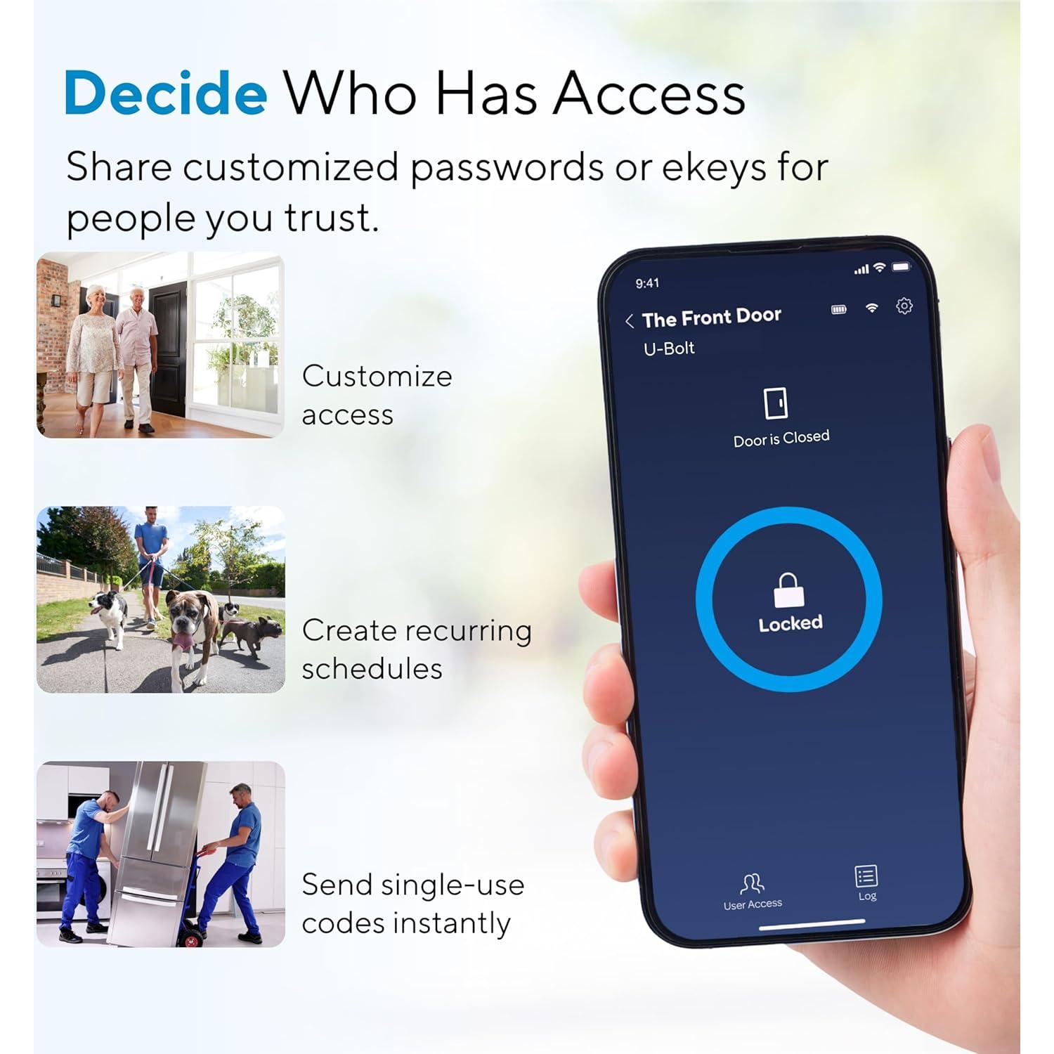 Cerradura Inteligente ULTRALOQ U-Bolt WiFi con Sensor y App