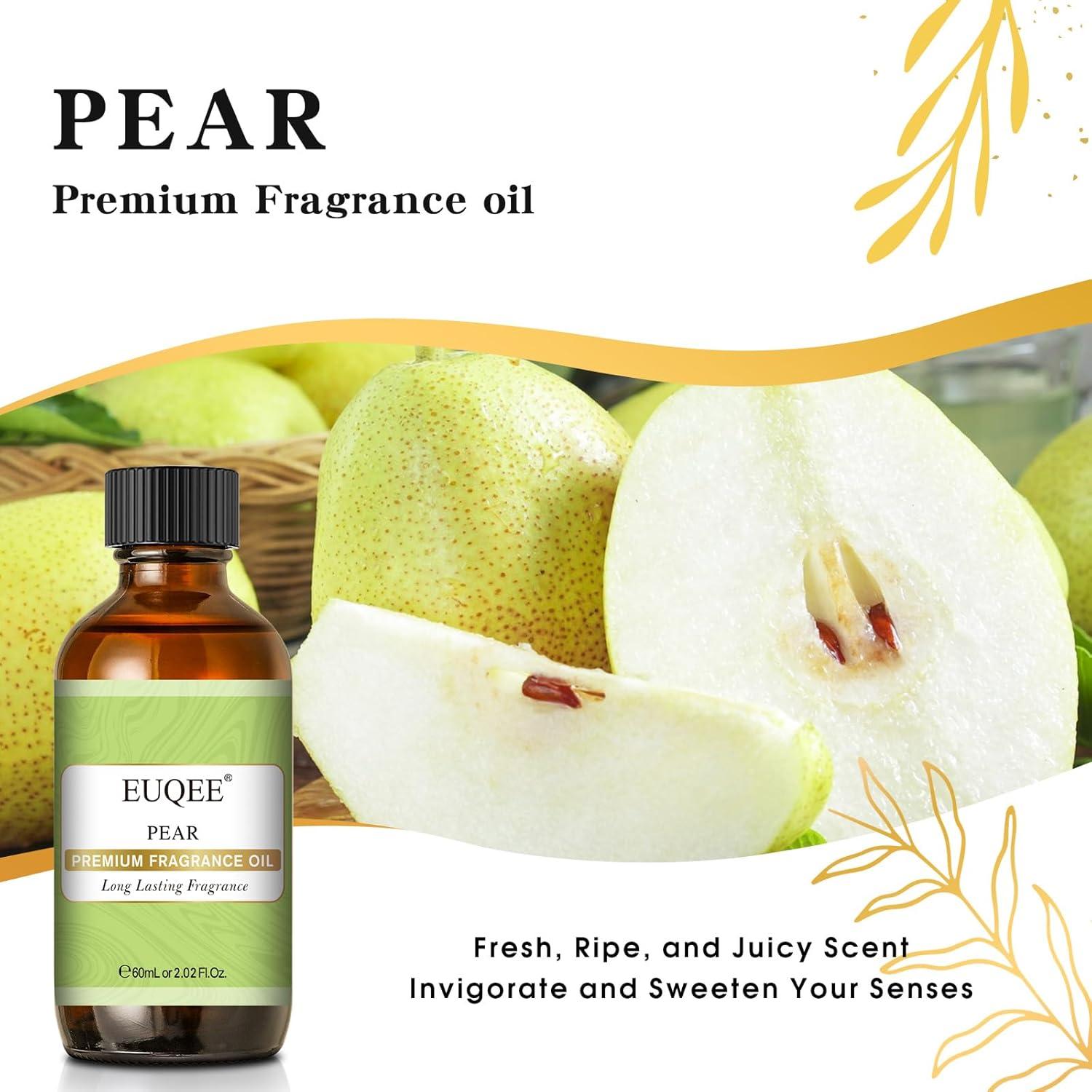 Aceite de Fragancia Premium EUQEE Pera 60ml para Jabones y Velas