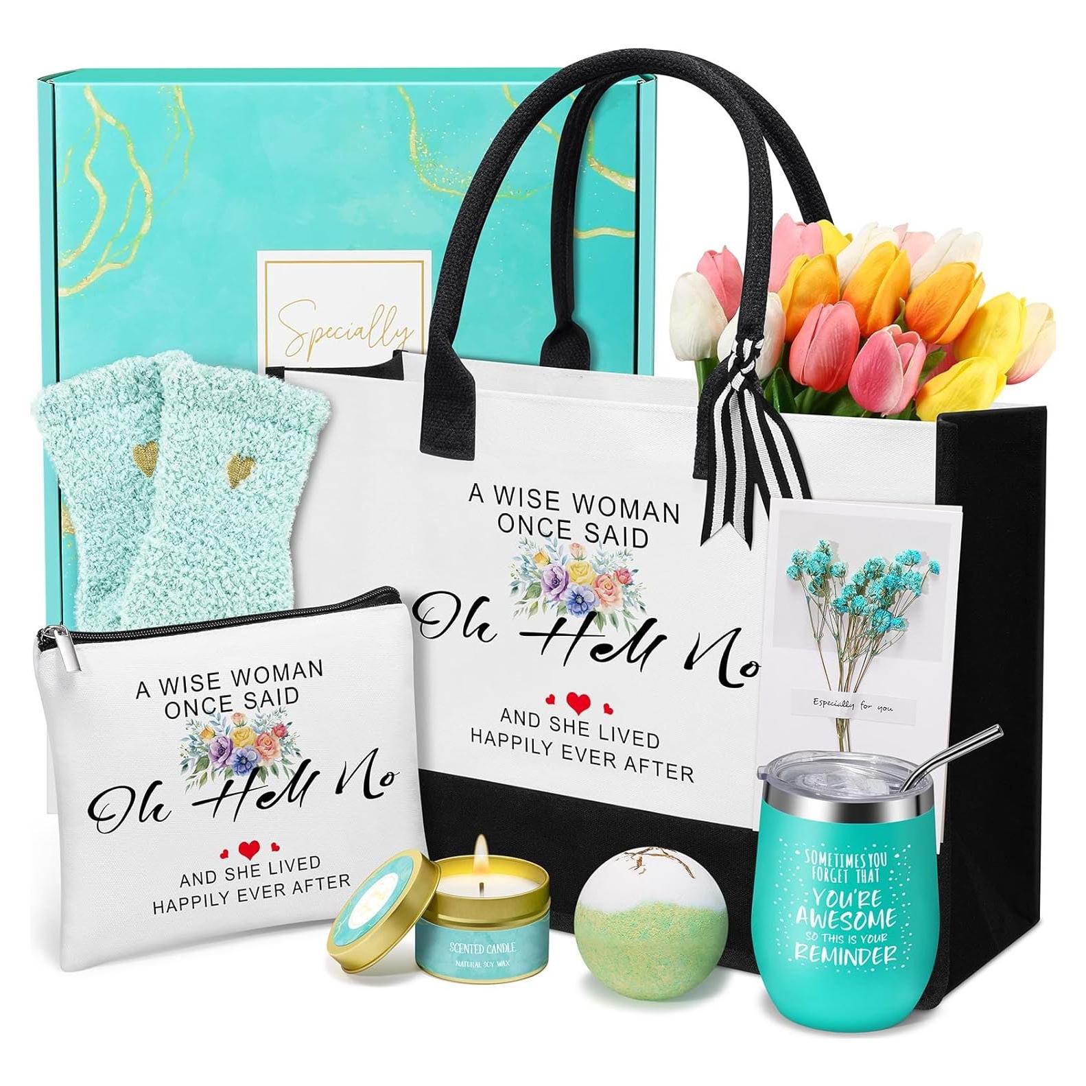 Cesta de Regalo para Mujeres Uwigess - Spa en Casa con Vaso, Tote y Más