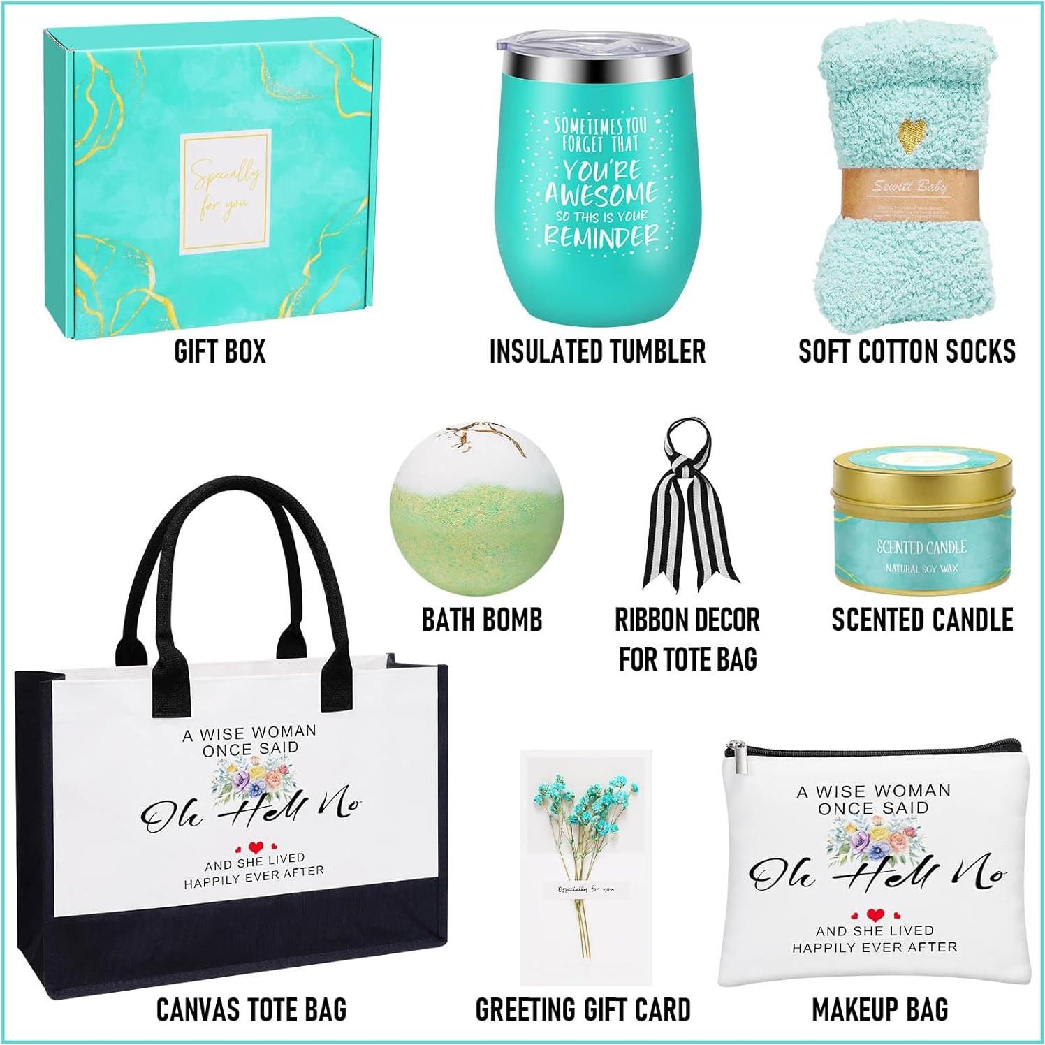 Cesta de Regalo para Mujeres Uwigess - Spa en Casa con Vaso, Tote y Más