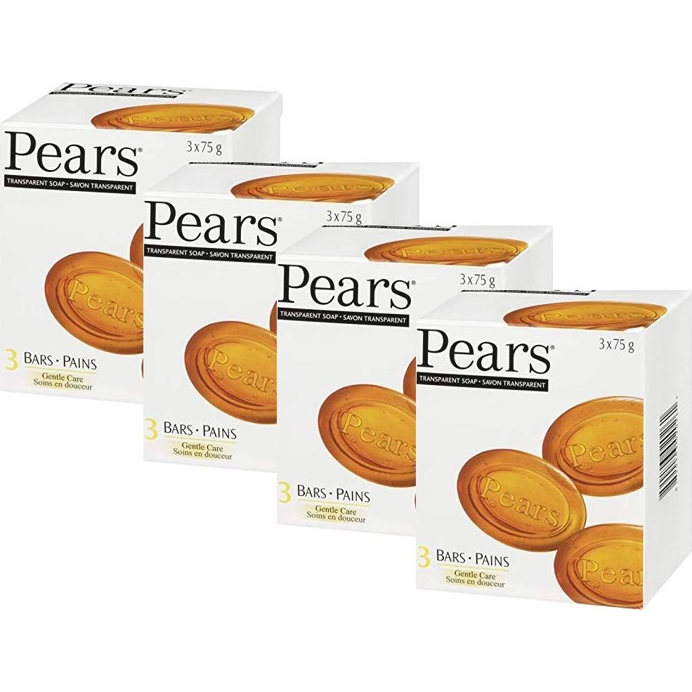 Jabón Transparente de Peras con Aceite Natural - 12 Barras de 75g