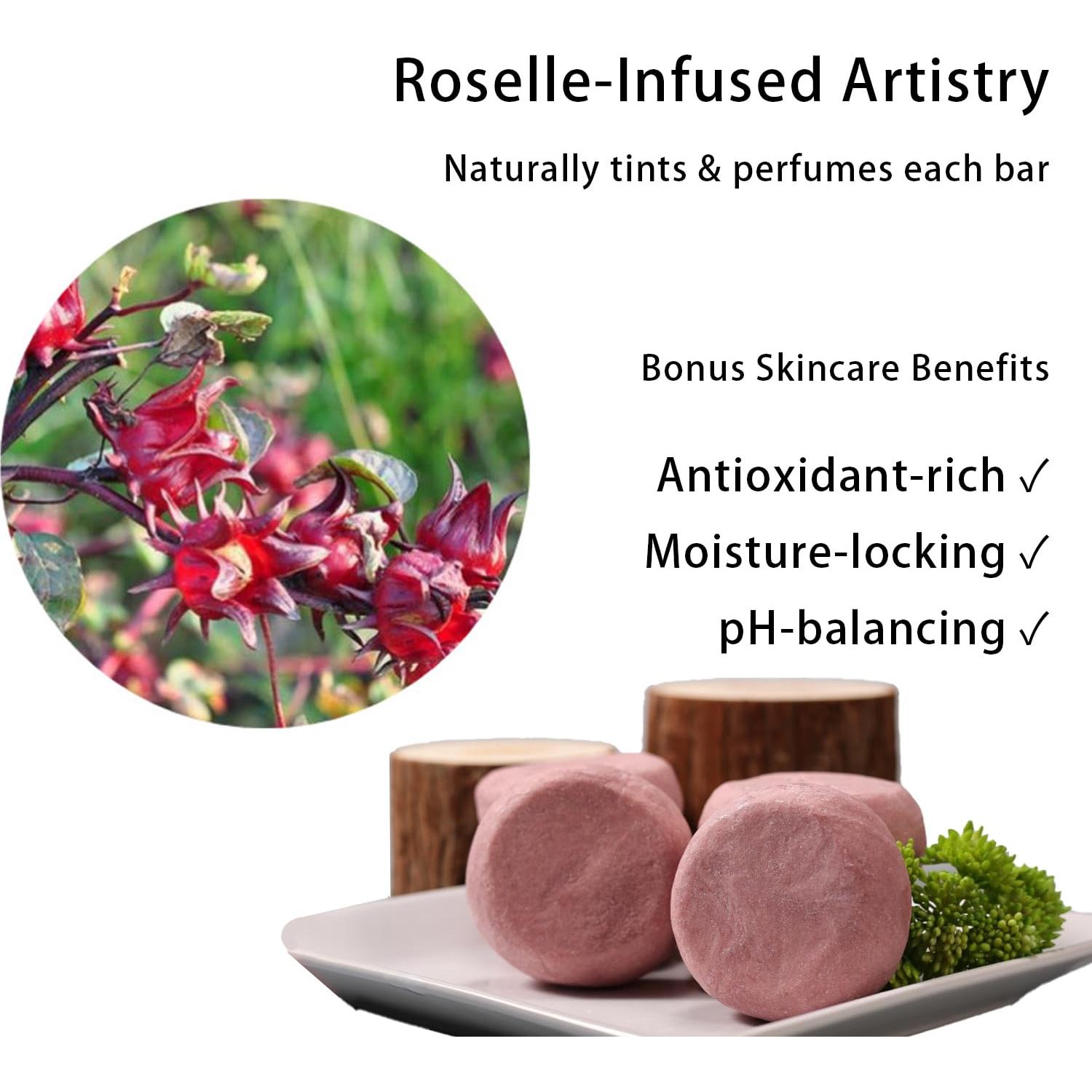Jabón Artesanal de Roselle y Madera de Pera - 85g