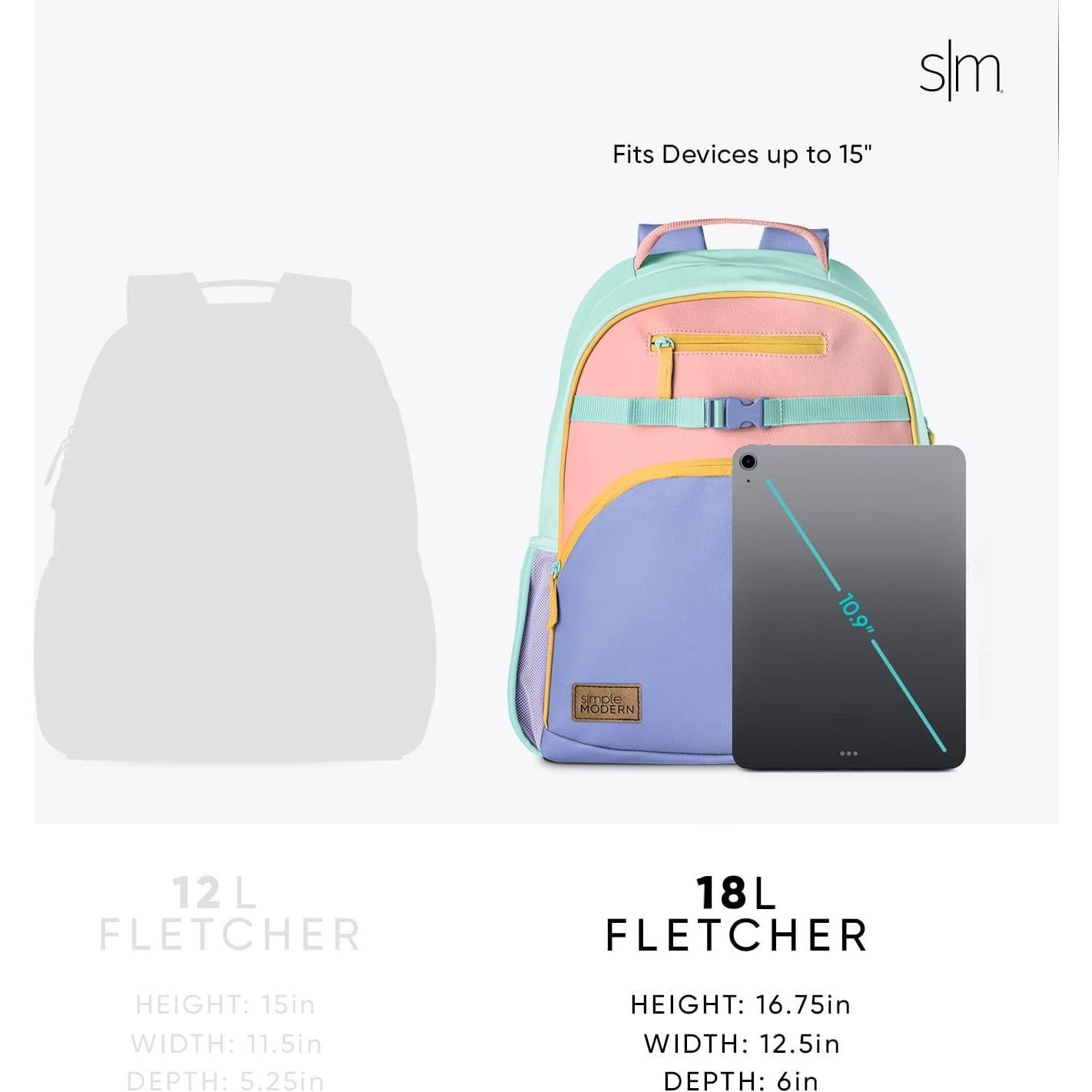 Mochila Grande Simple Modern Disney Arcoíris Princesas 18L