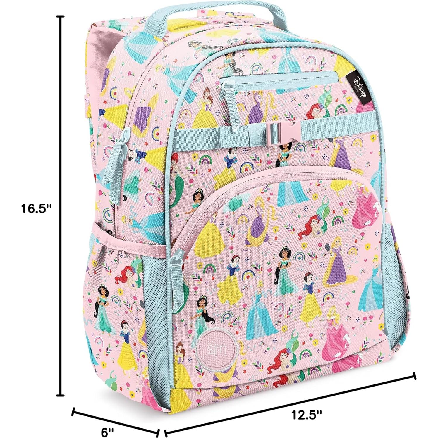 Mochila Grande Simple Modern Disney Arcoíris Princesas 18L