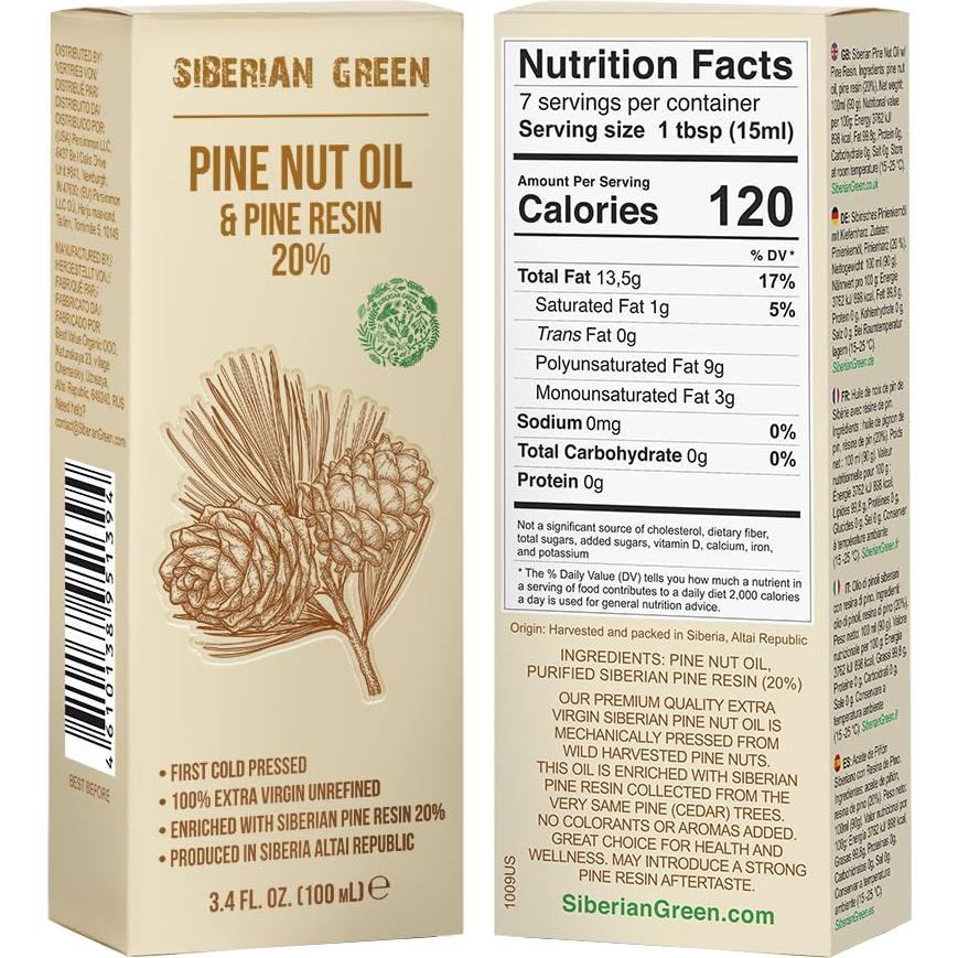 Aceite de Nuez de Pino Siberiano 100 ml - Best Value Organic