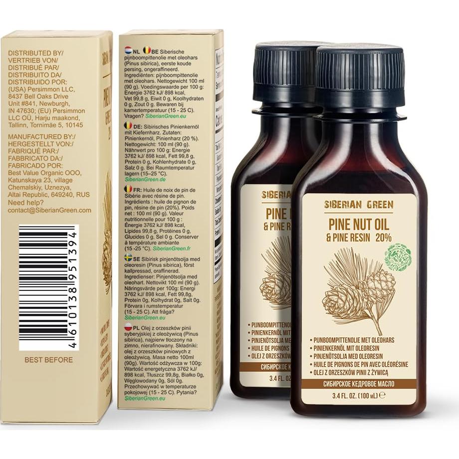 Aceite de Nuez de Pino Siberiano 100 ml - Best Value Organic