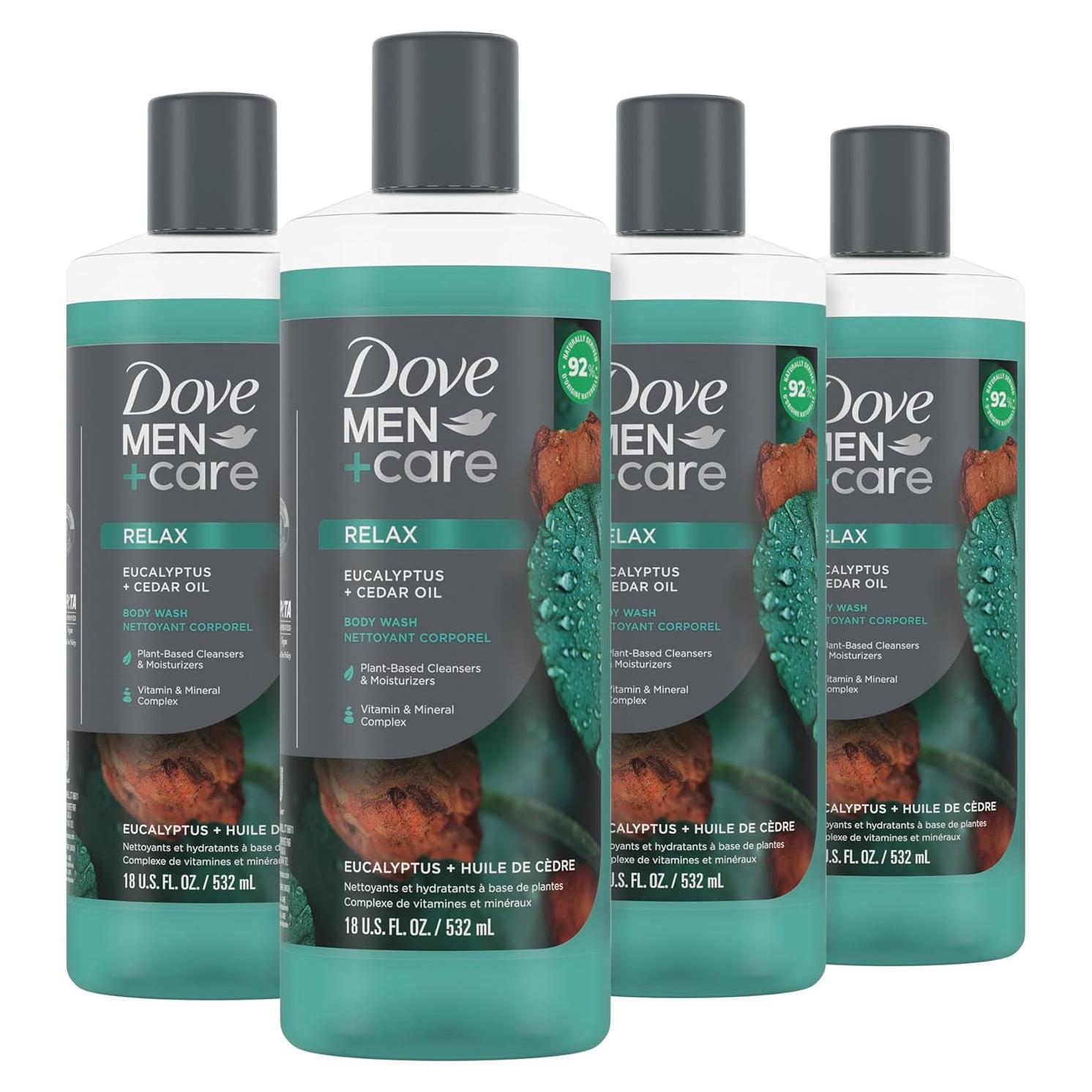 Gel de Ducha Dove Men+Care Eucalipto y Cedro 532 ml x4
