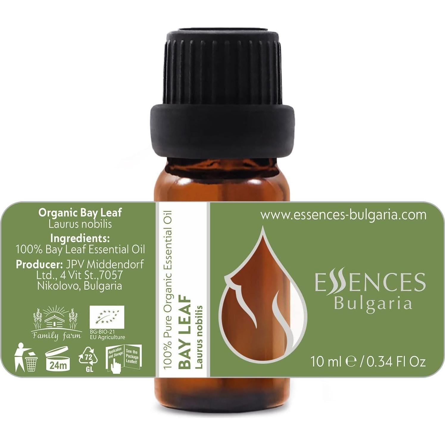 Aceite Esencial de Hoja de Laurel Orgánico Essences Bulgaria 10ml - 100% Puro