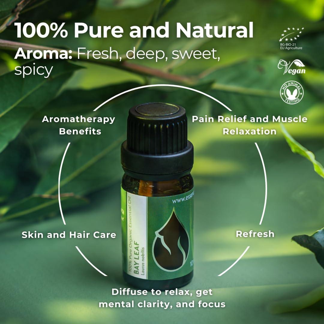 Aceite Esencial de Hoja de Laurel Orgánico Essences Bulgaria 10ml - 100% Puro